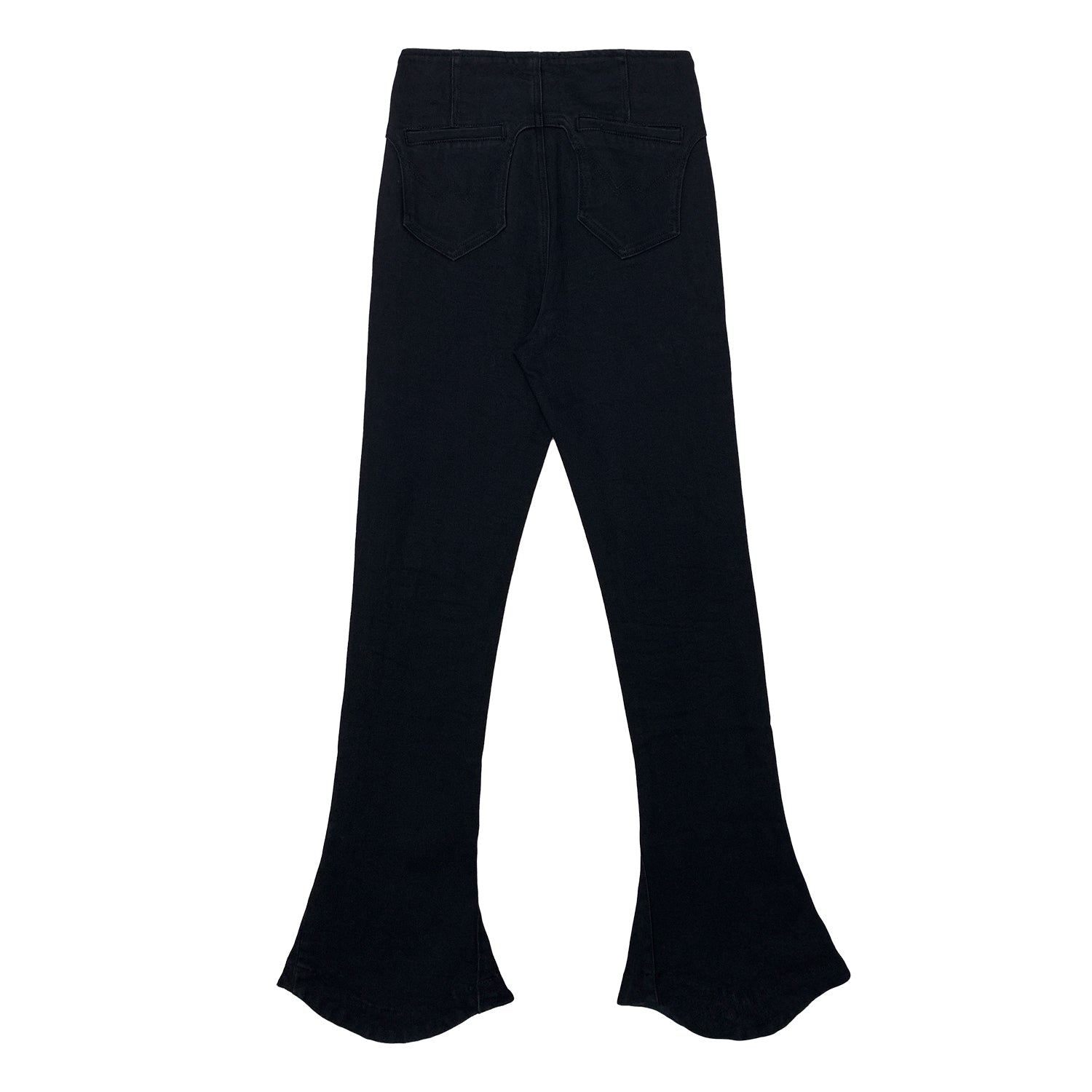 Black High Waist Stretchy Button Pants