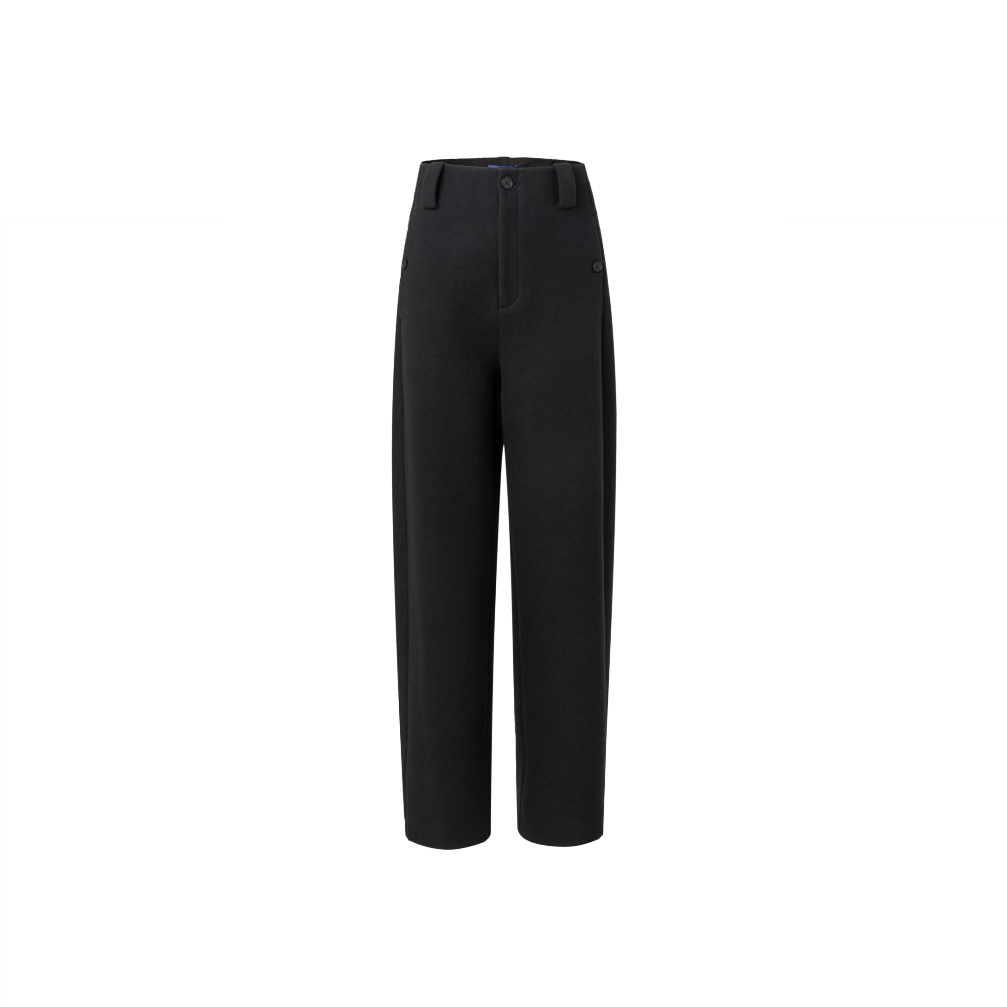 Black High Waist Tapered Trousers