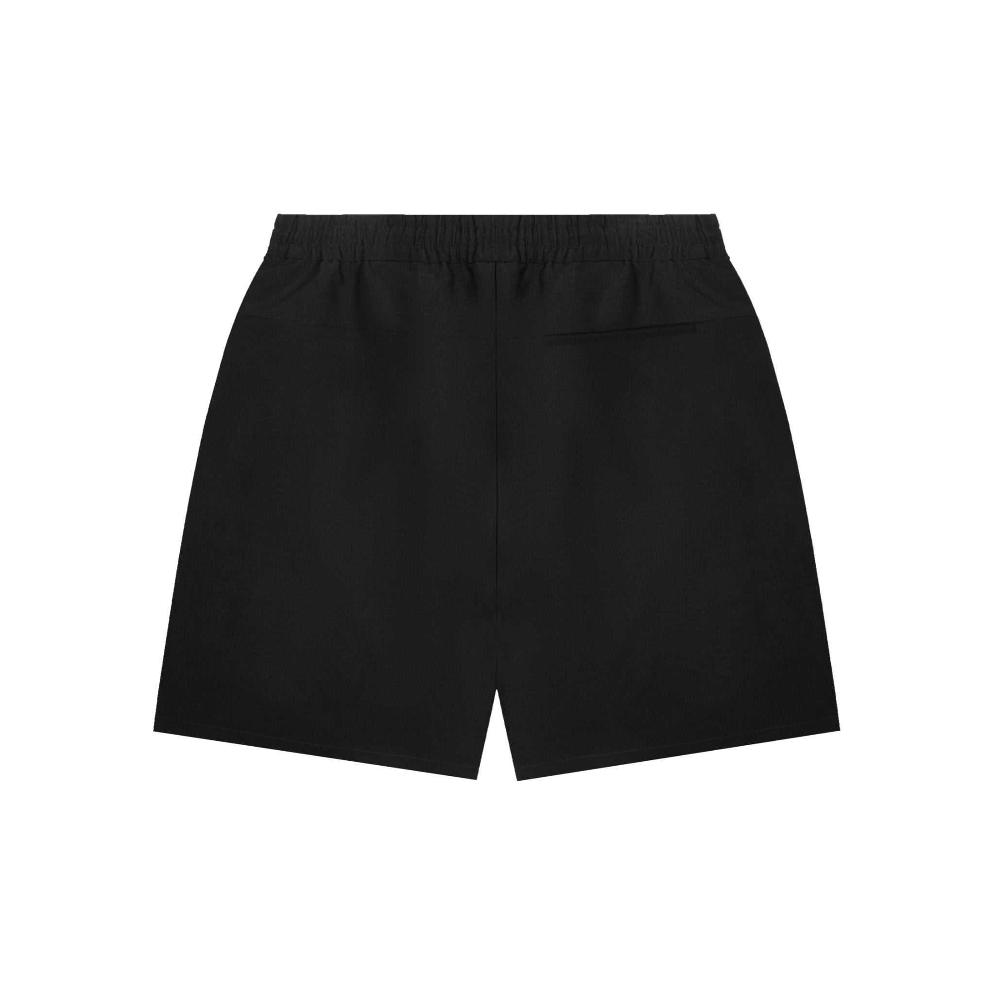 Black Jacquard Elastic Waist Loose Shorts