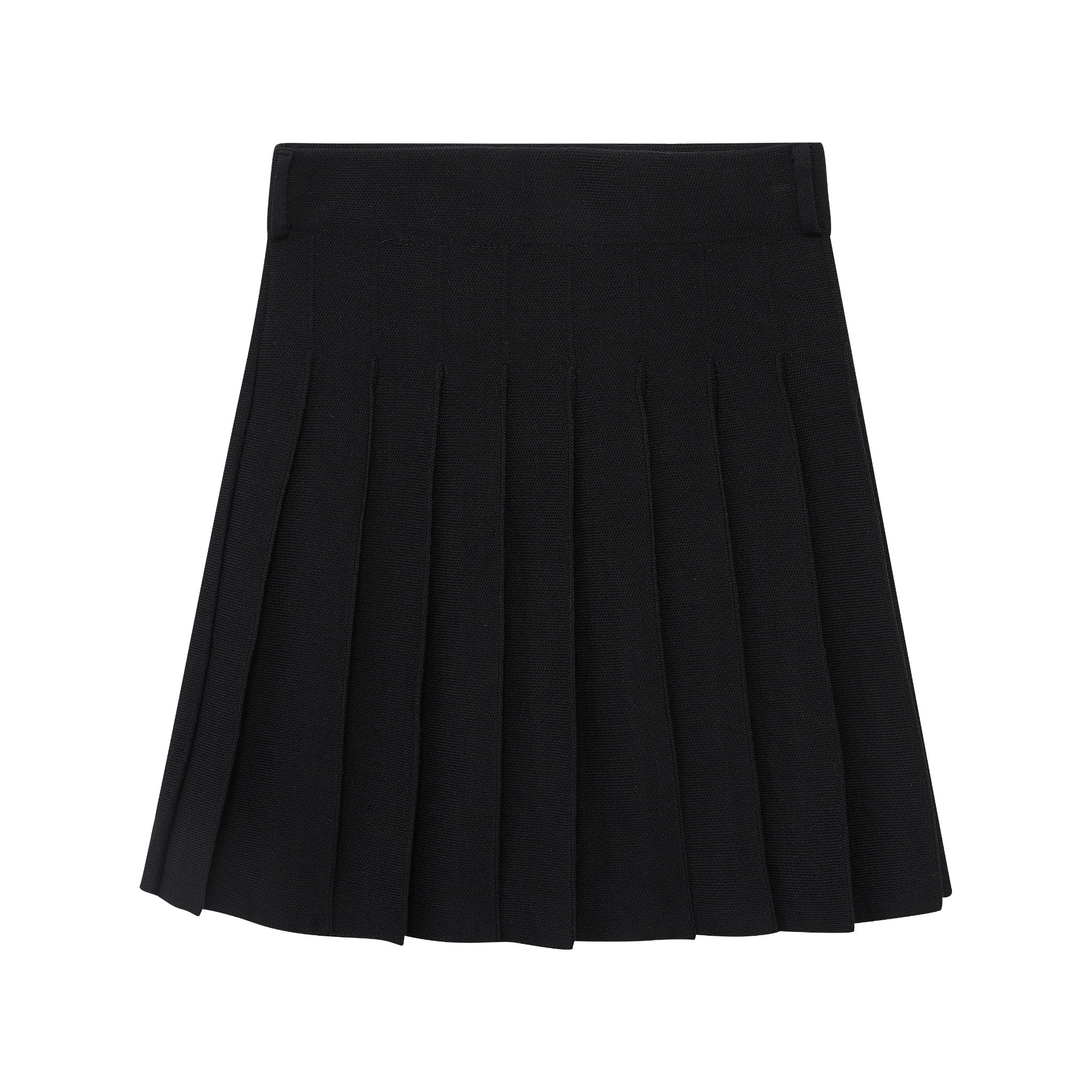 Black Knit Pleated Skirt