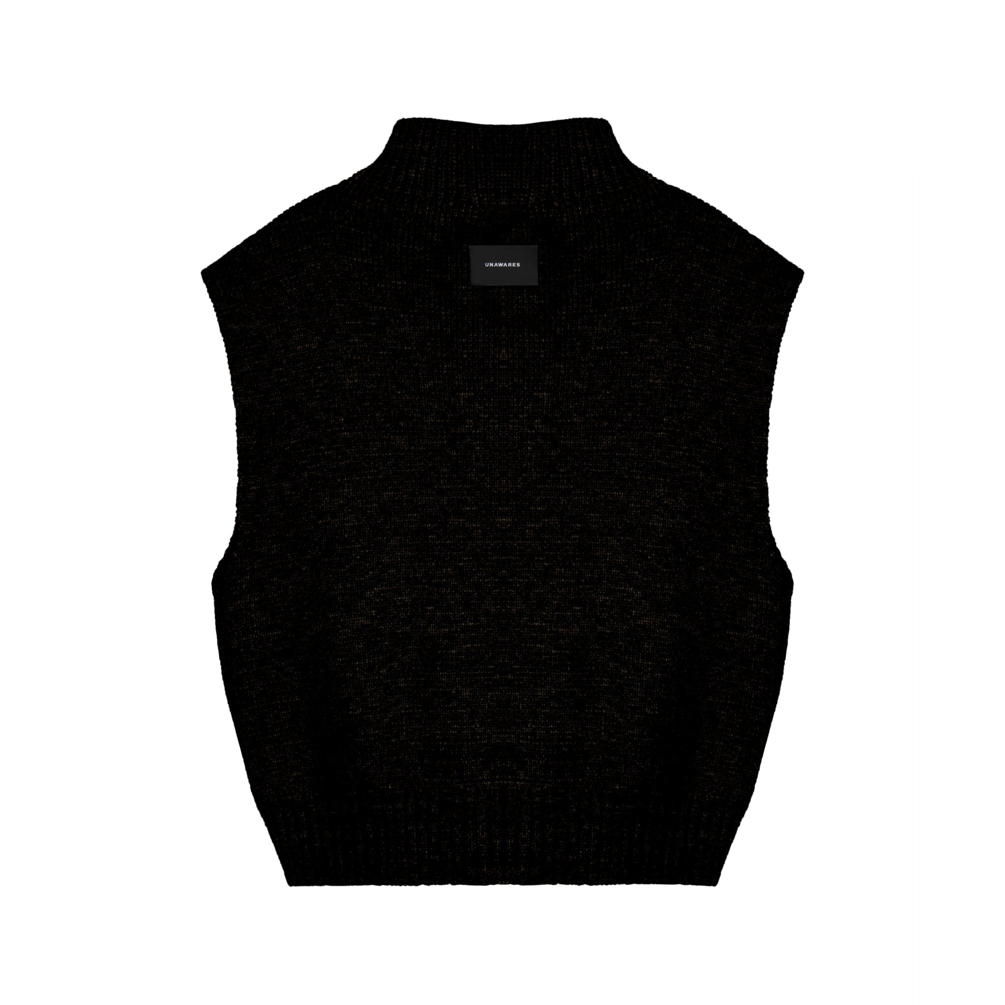 Black Logo Cropped Cape-style Sleeveless Sweater