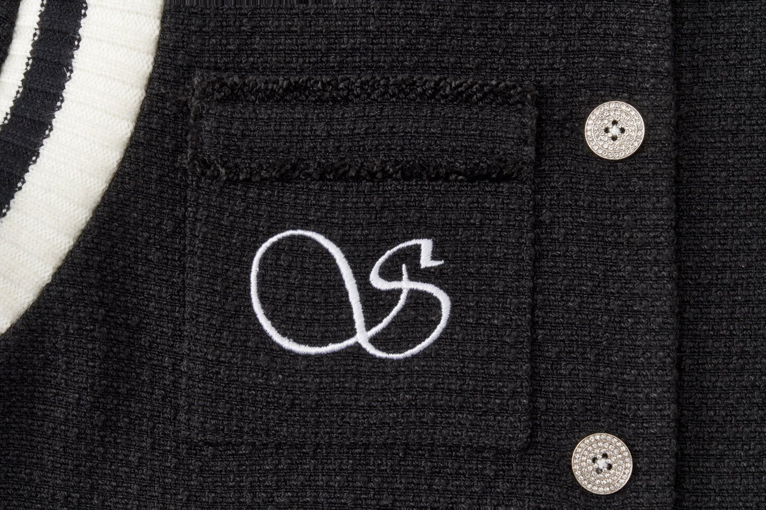 Black Logo Stitched Coat