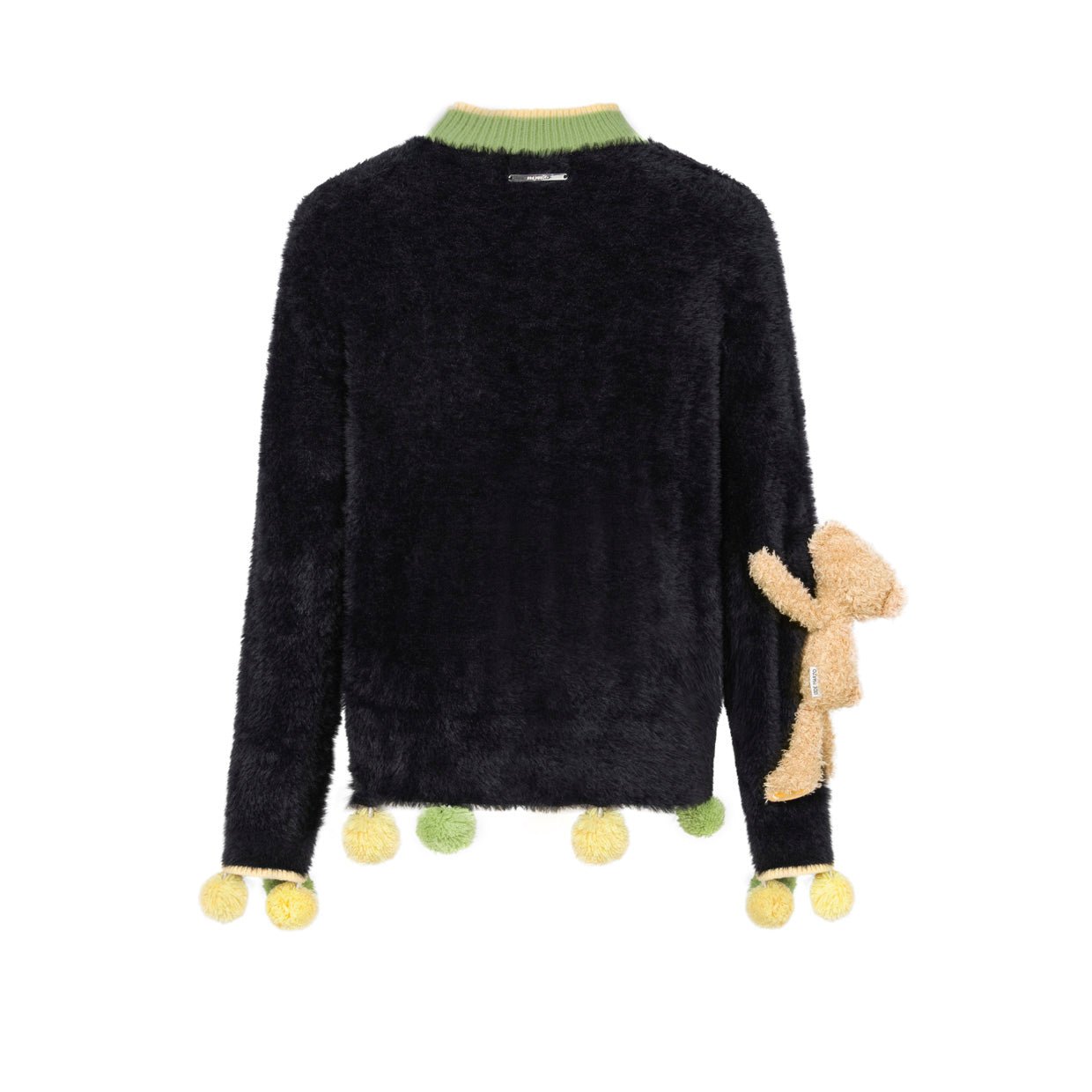 Black Long Hair Mohair Ball Sweater