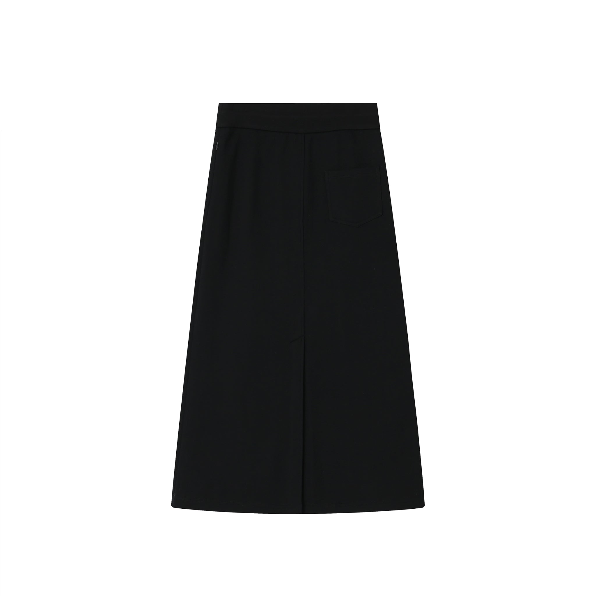 Black Padded High Waist Elasticated Maxi Skirt