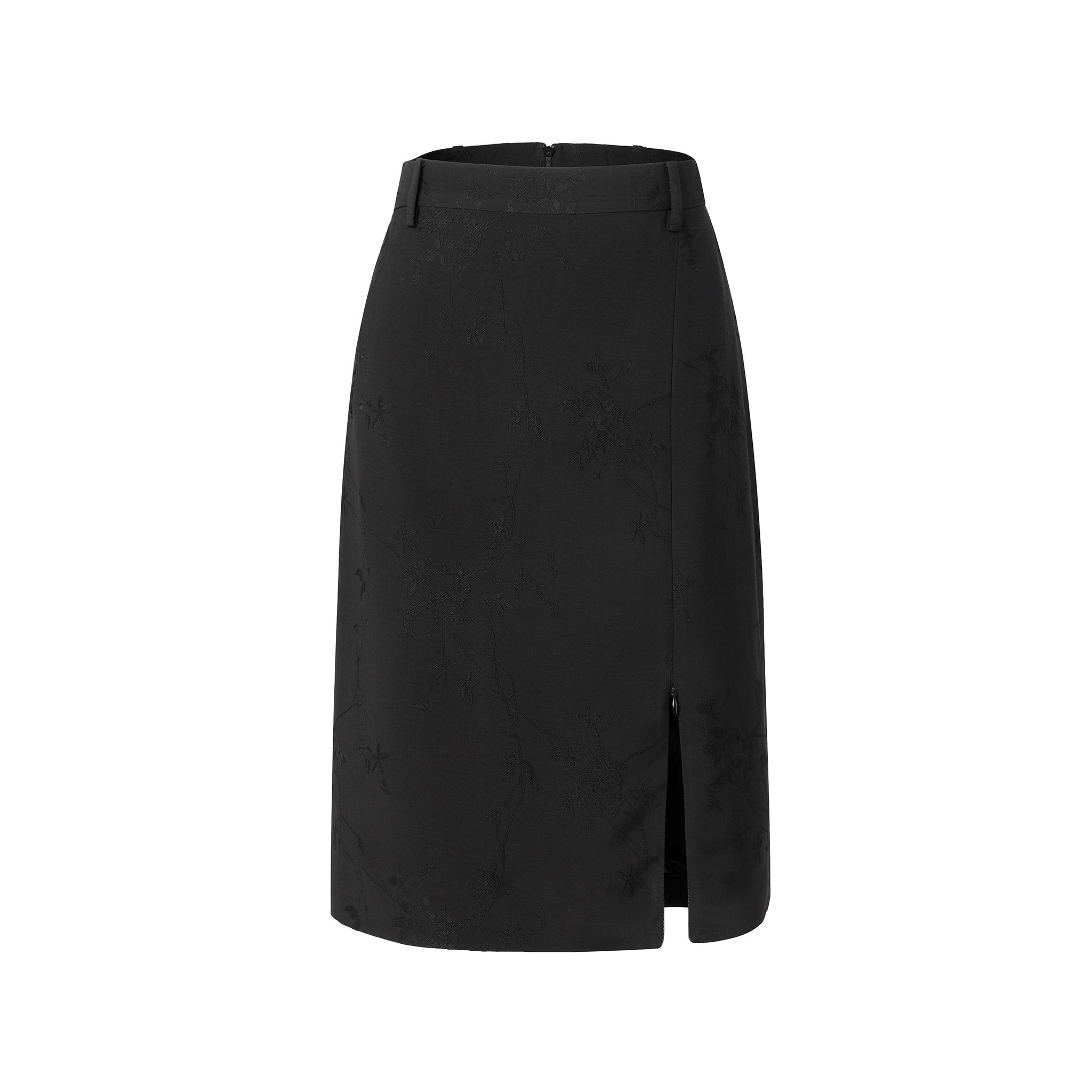 Black Patterned Jacquard skirt