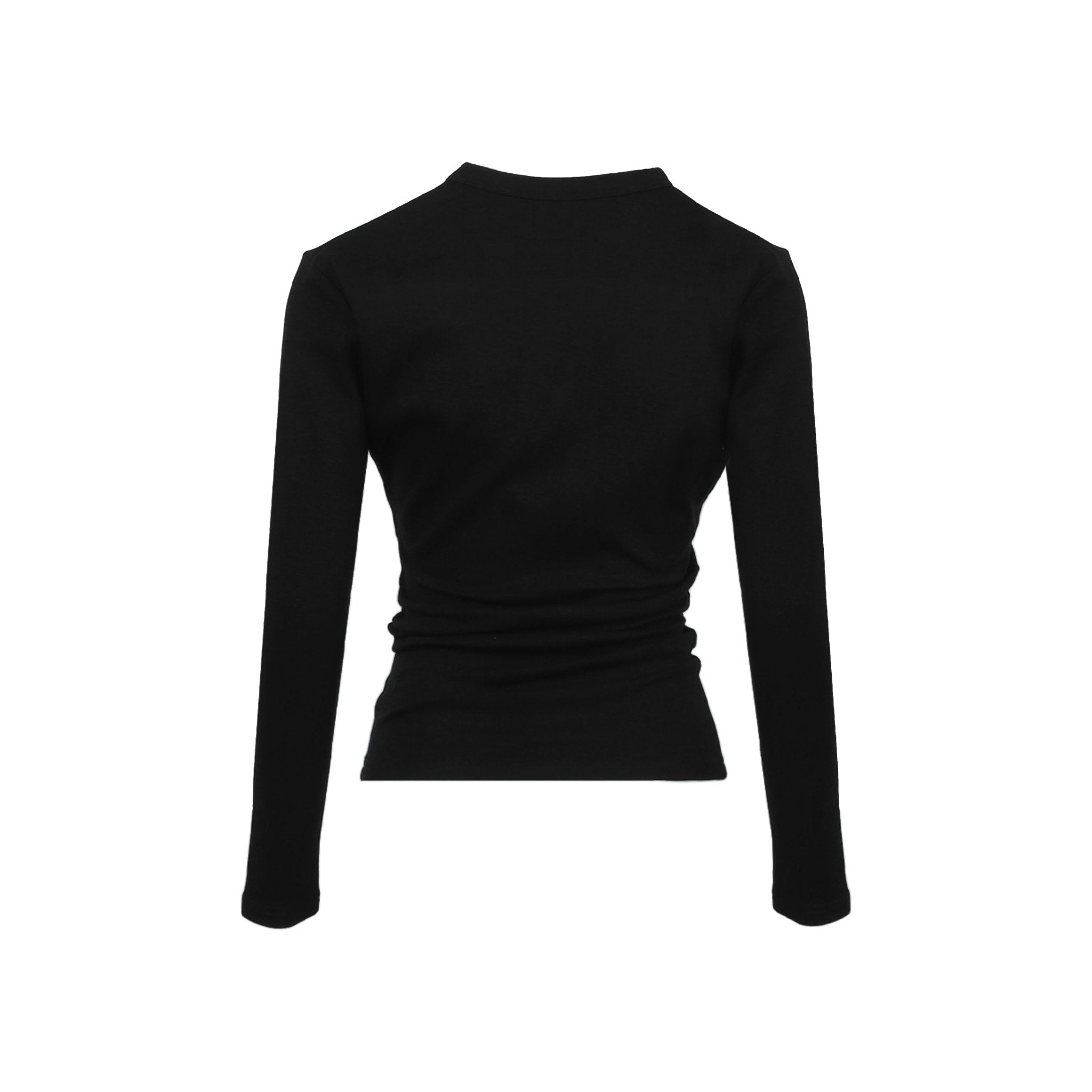 Black Pleated Long Sleeve