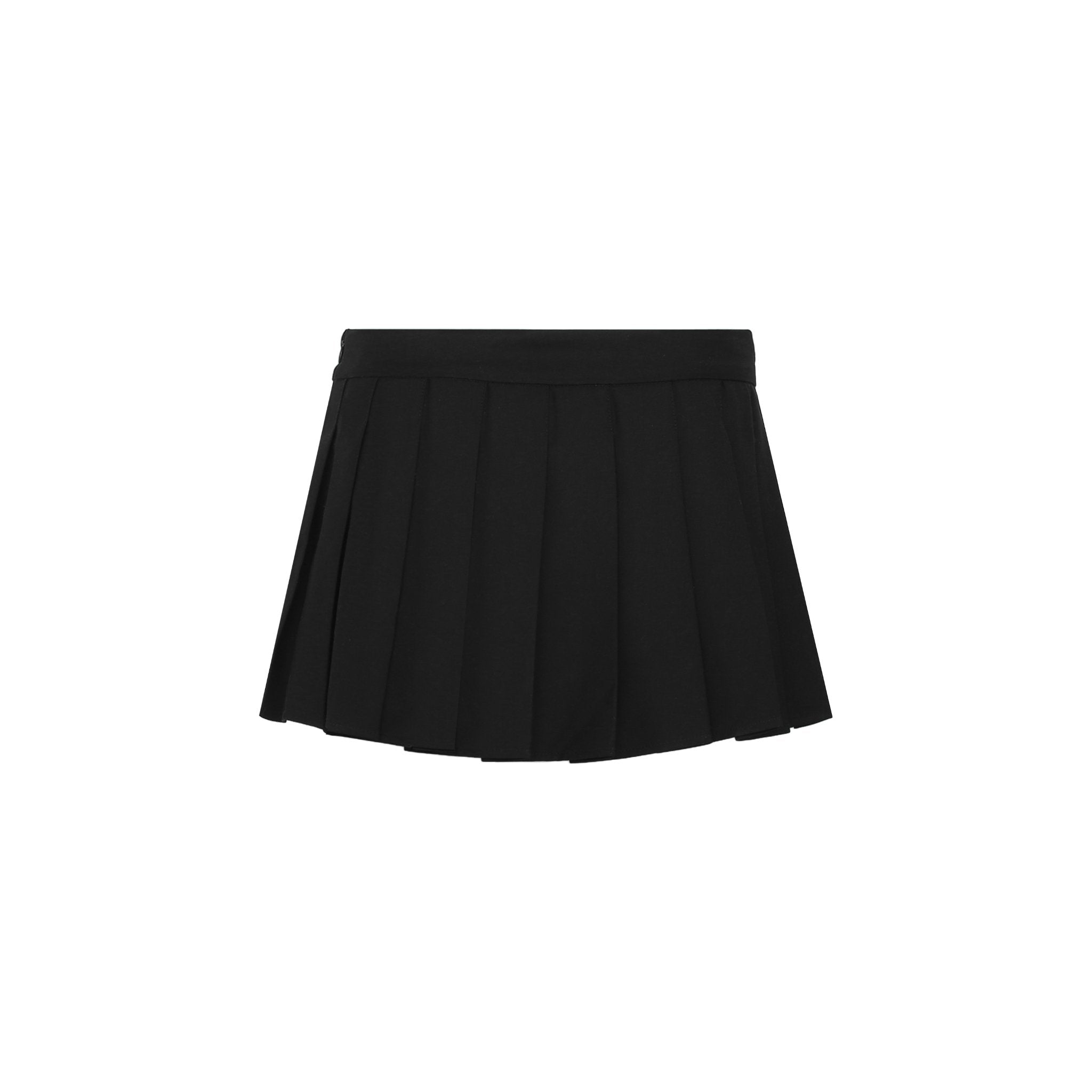 Black Pleated Short Skirt