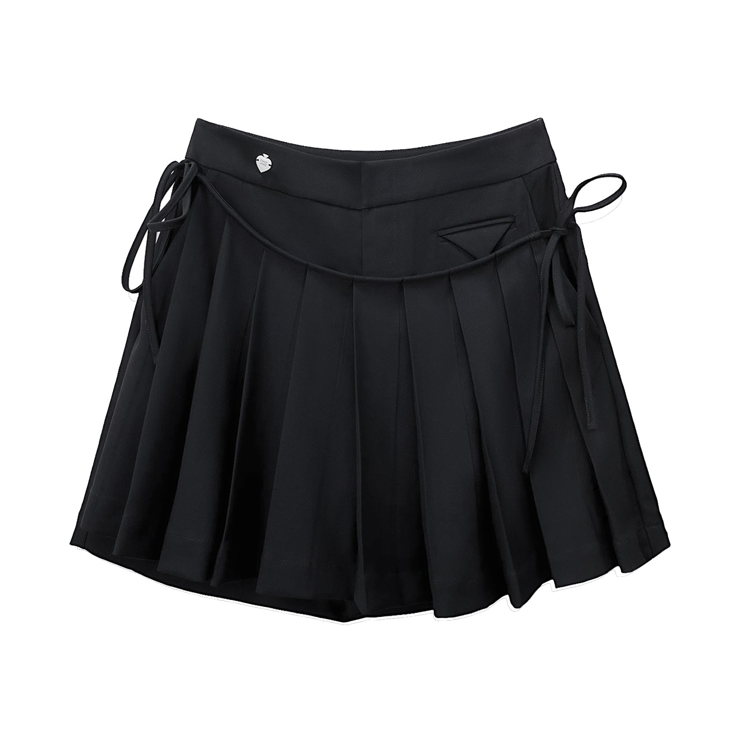 Black Pleated Short Skirt Pants