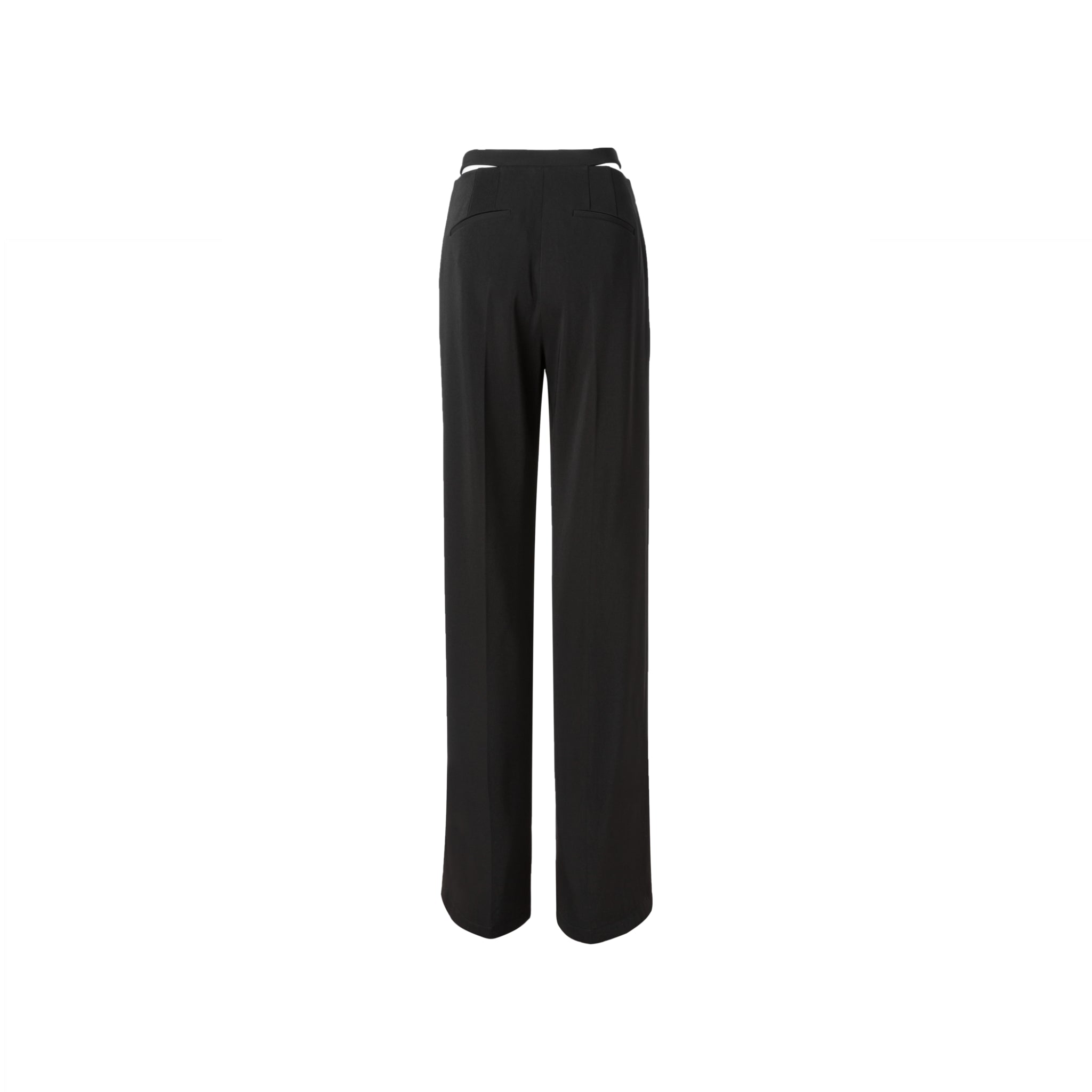 Black Slip straight-legged Trousers