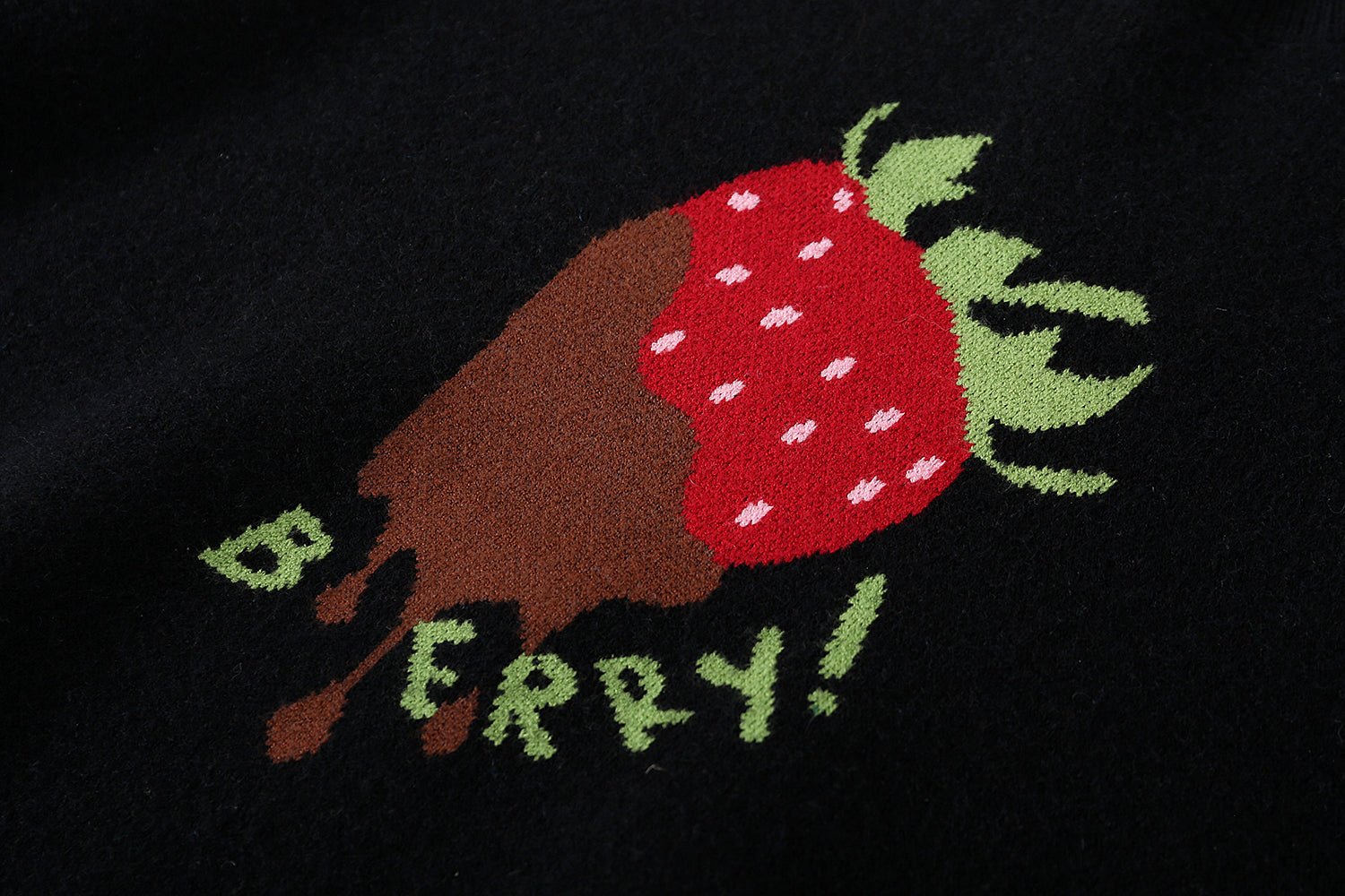 Black Strawberry Fruit T-shirt