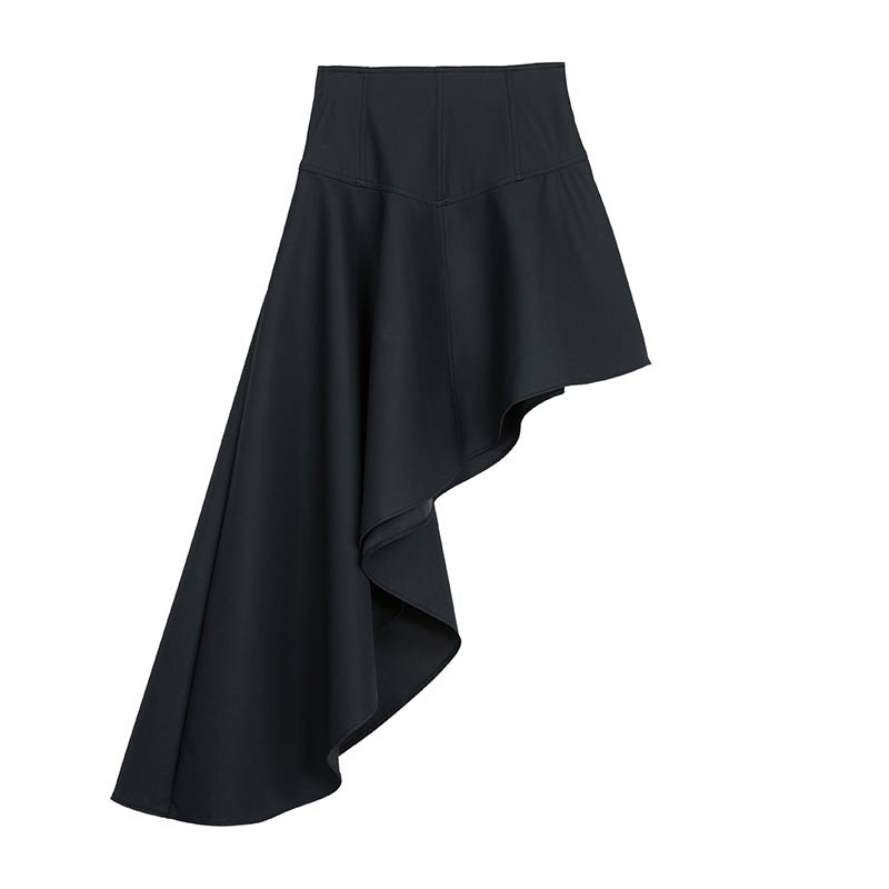 Black The Dark Abyss Irregular Cut Half Skirt