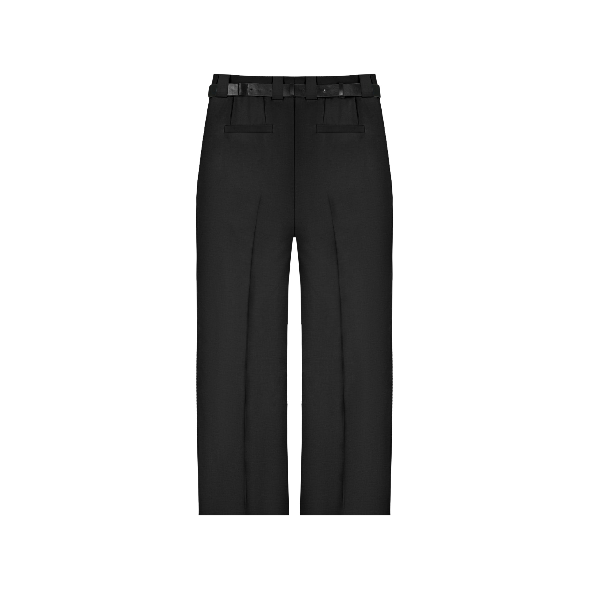 Black Three Pleat Loose Trousers