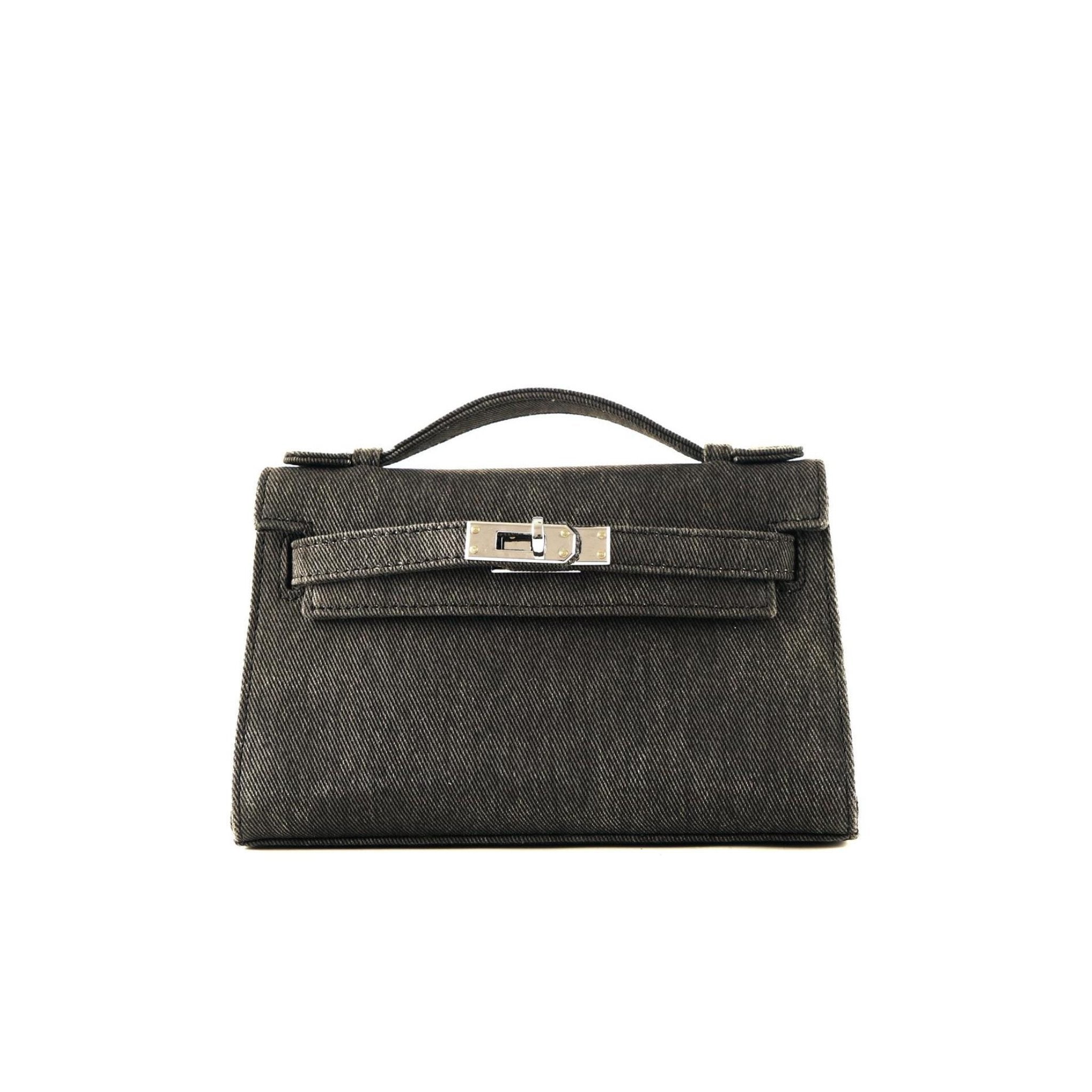 Black Top Handle Bag