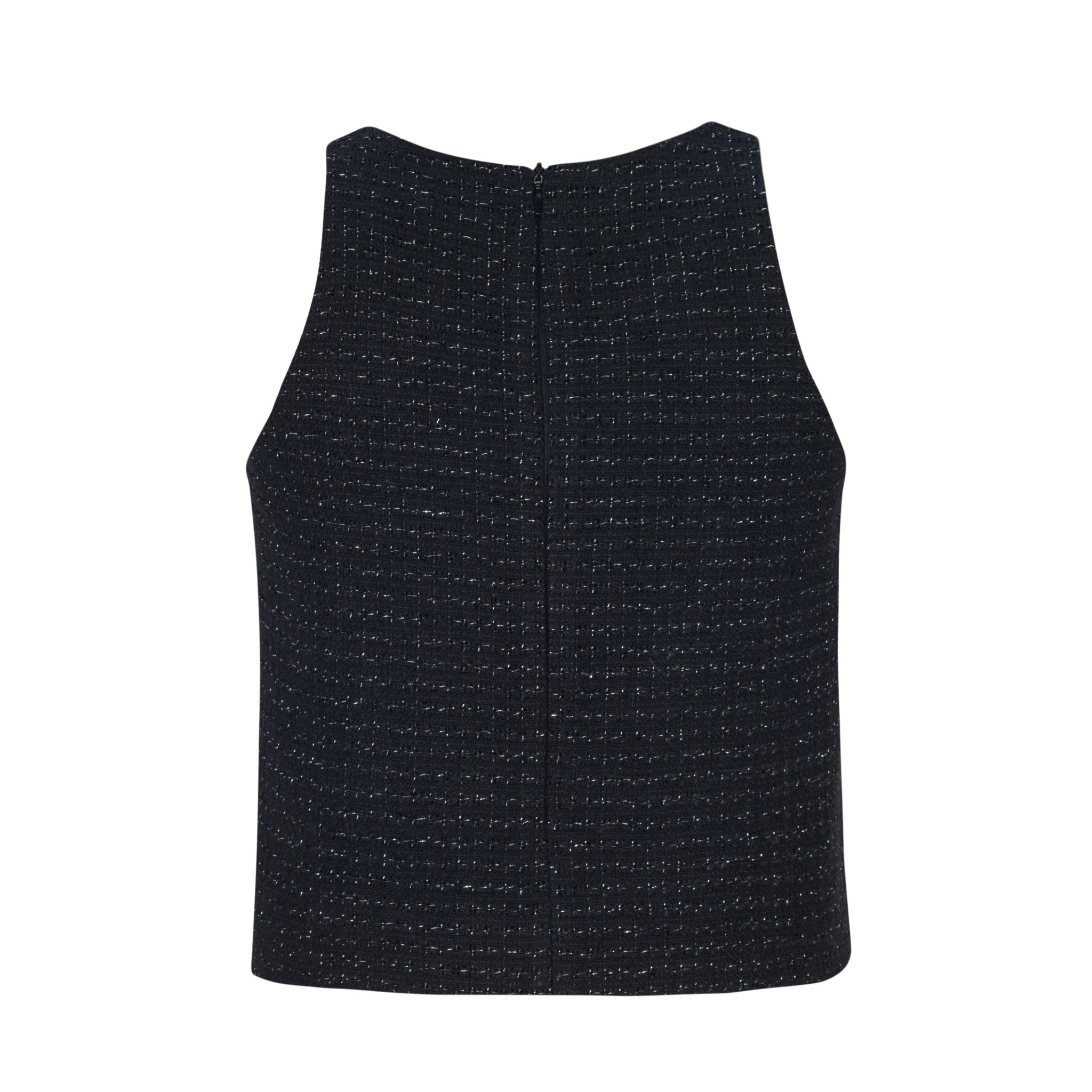 Black Tweed Pearl Vest