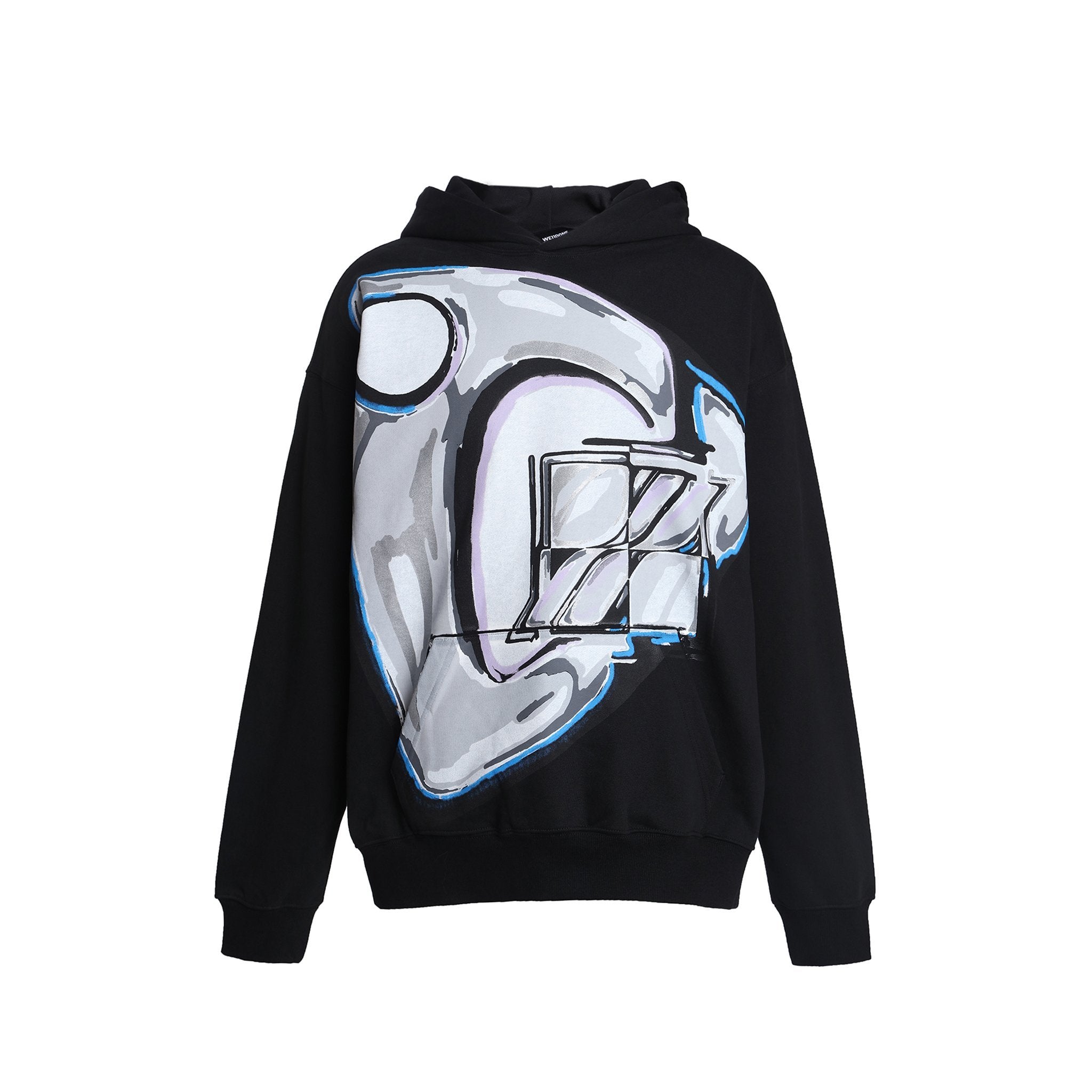 Black We11Done Patched Mirror Logo Hoodie