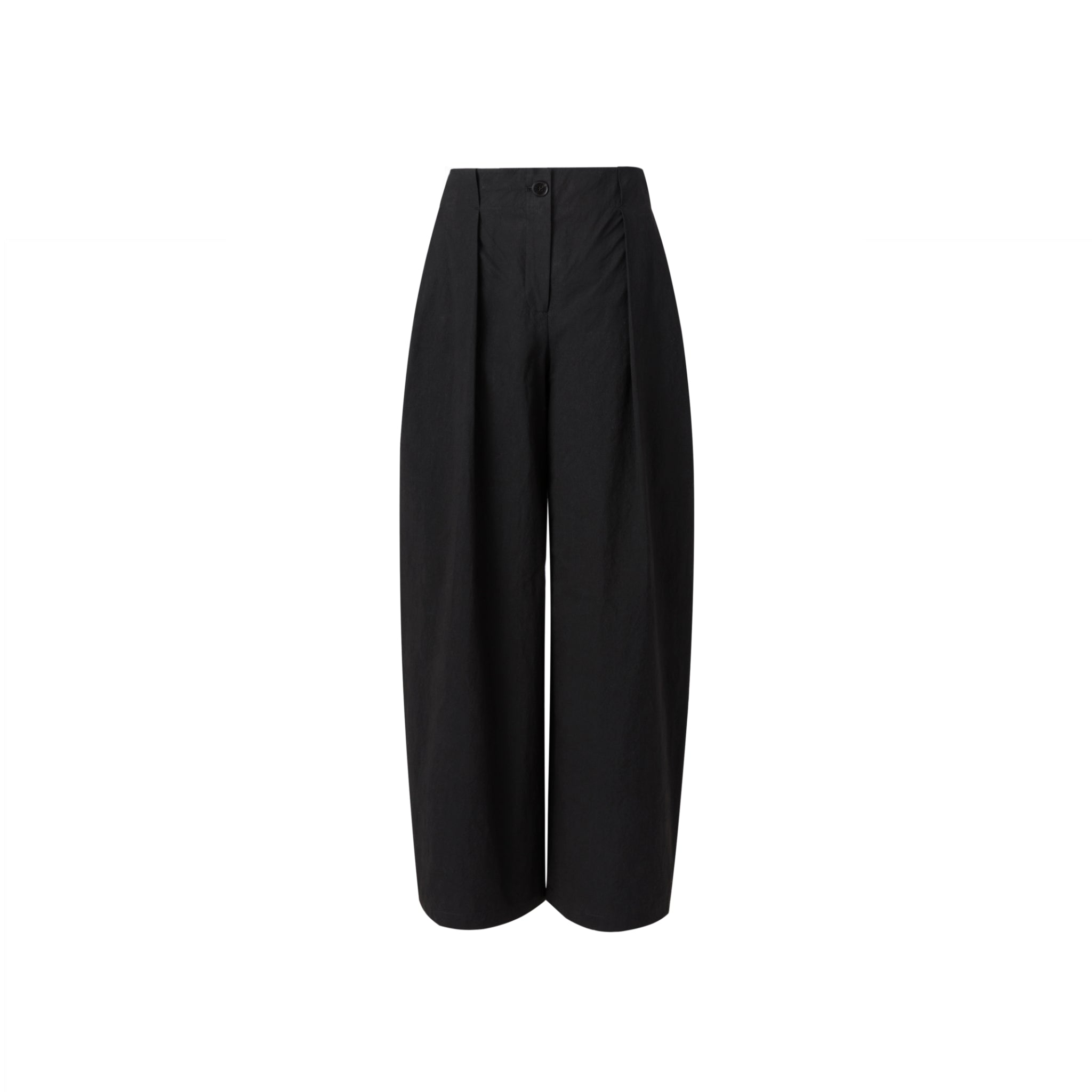 Black Wide-leg Cotton Trousers