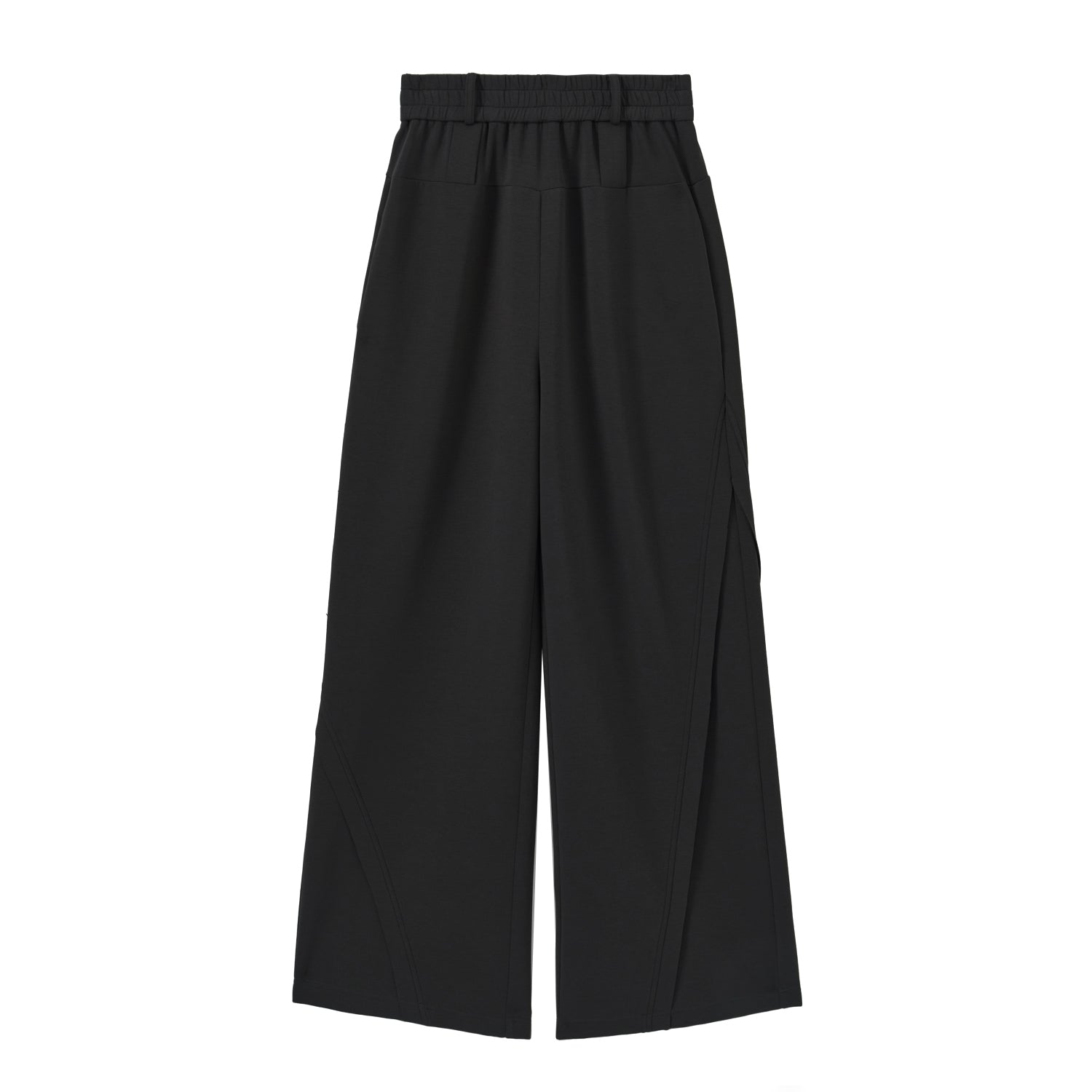 Black Wide-leg Draper Pants