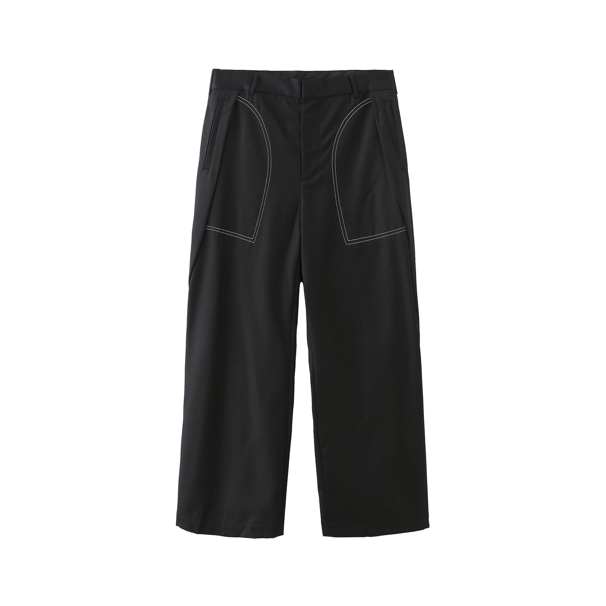 Black Woolen Loose Slacks