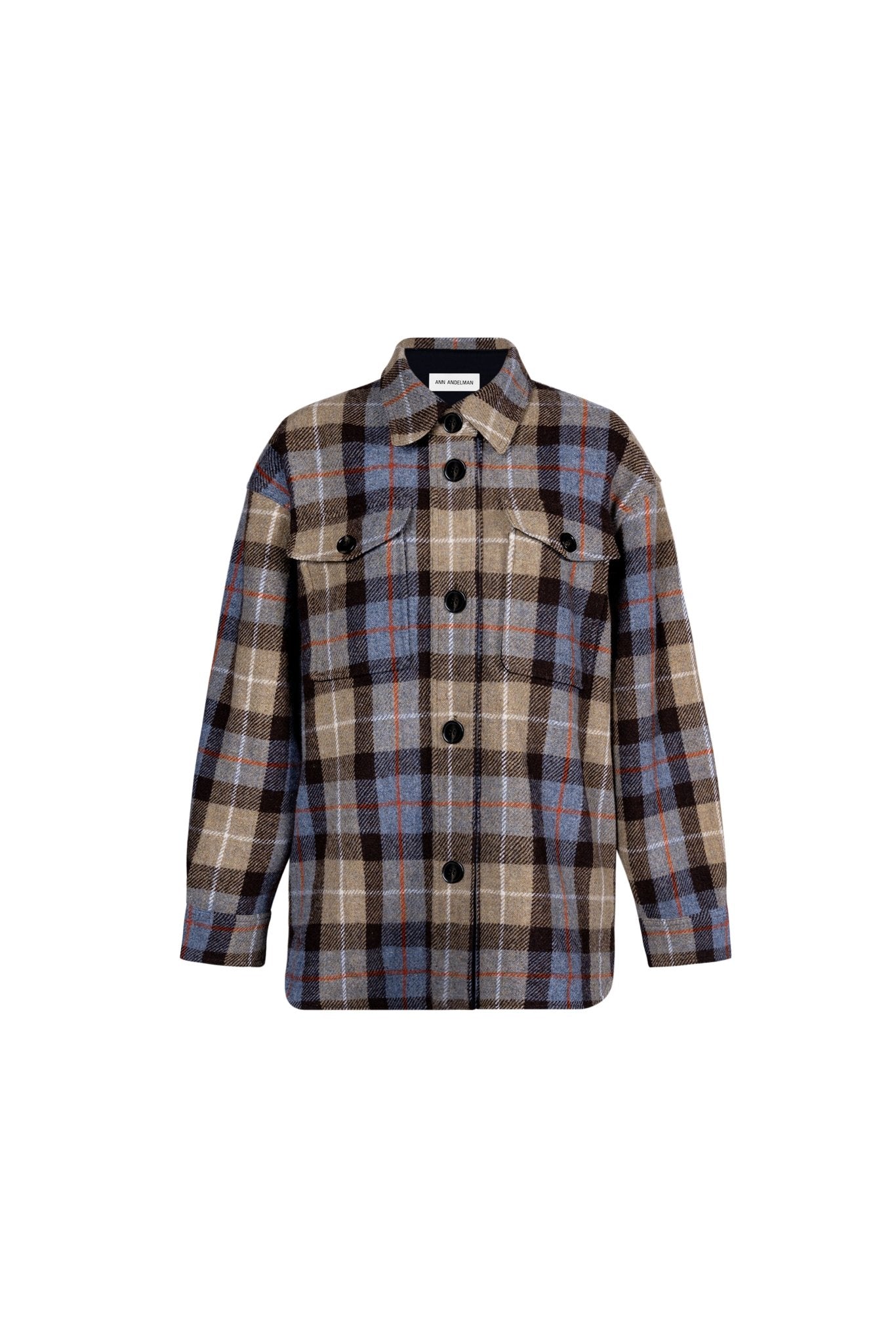 Blue and Brown Autumn Winter Plaid Jacket