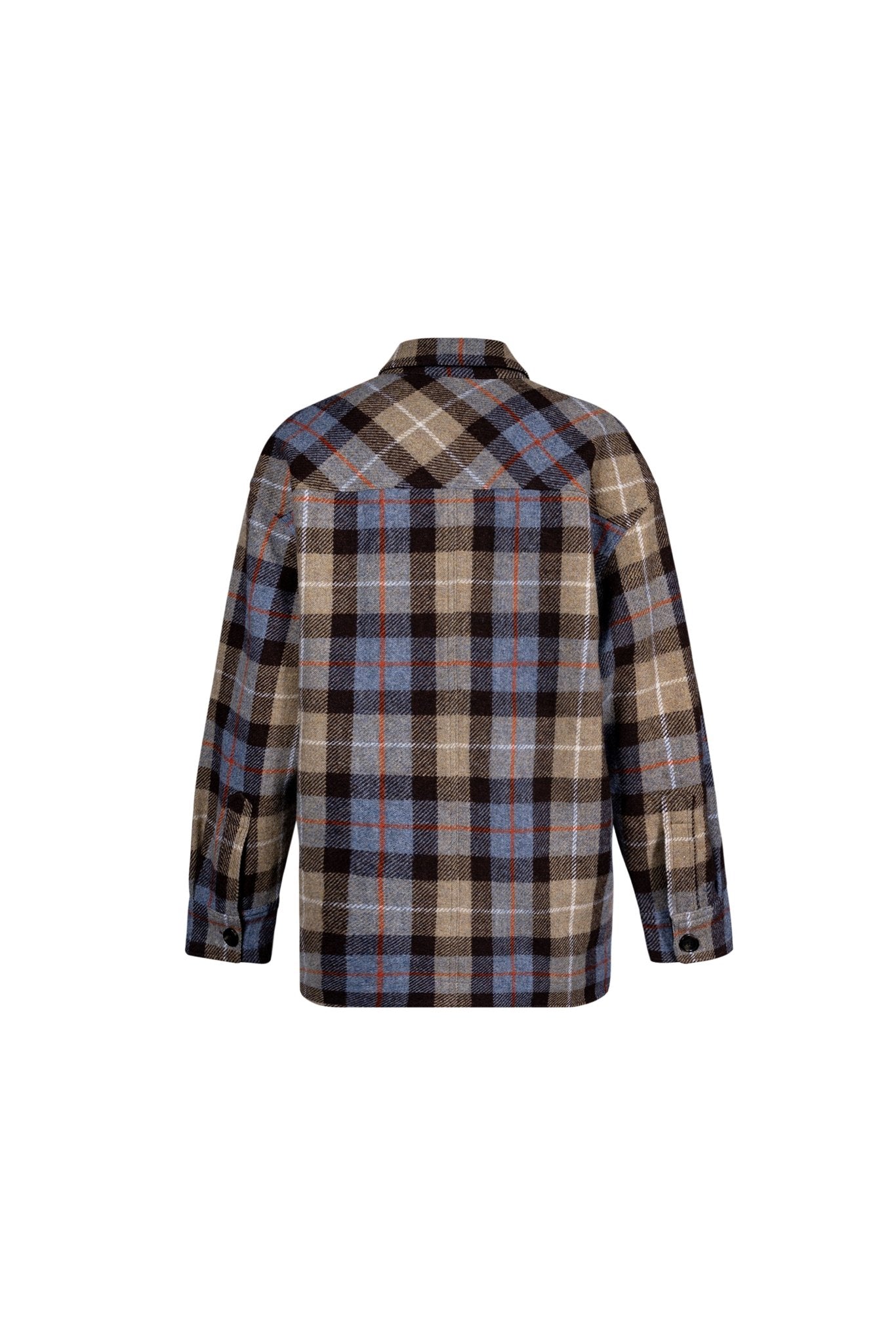 Blue and Brown Autumn Winter Plaid Jacket