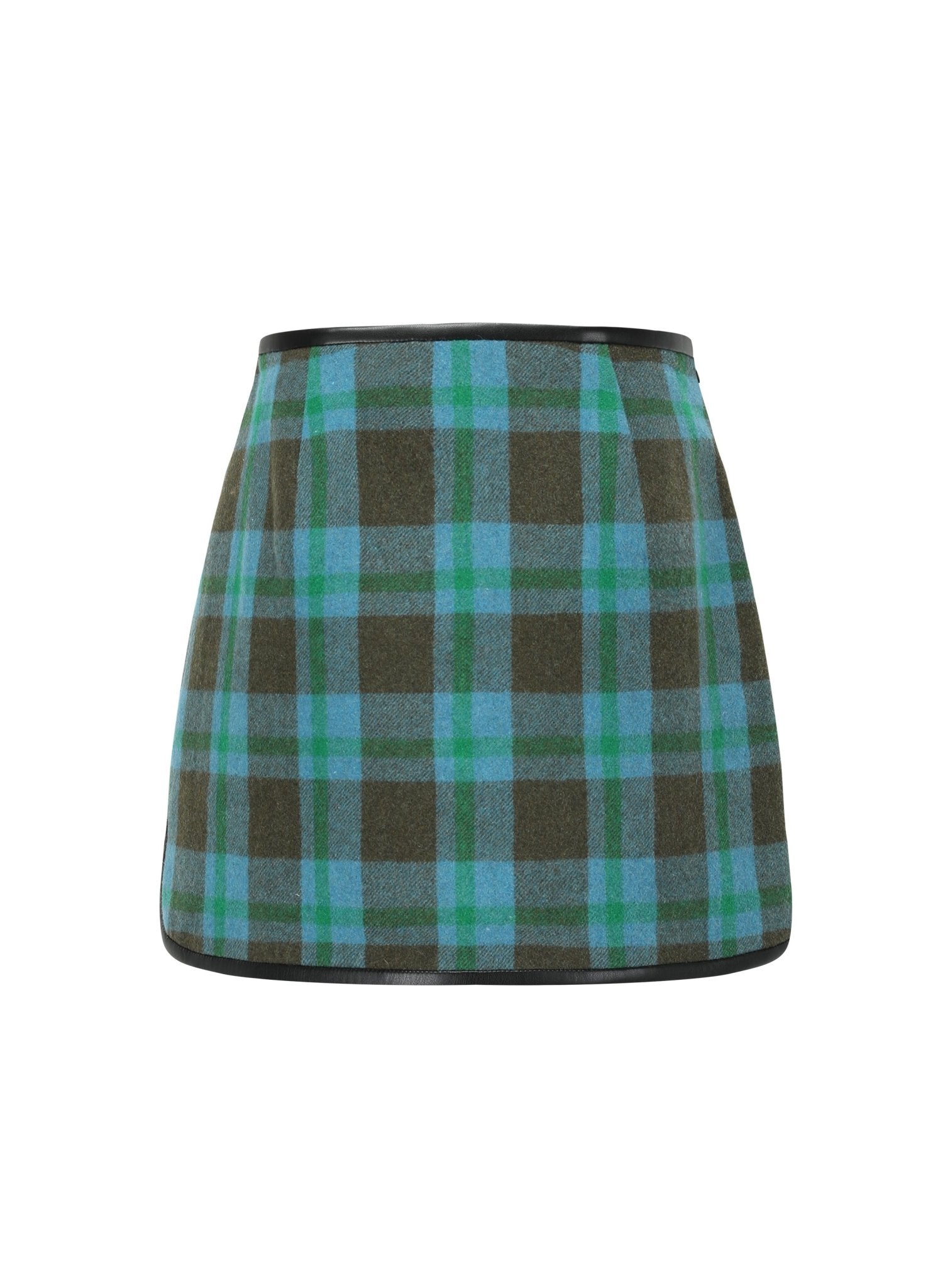 Blue Plaid Split Skirt