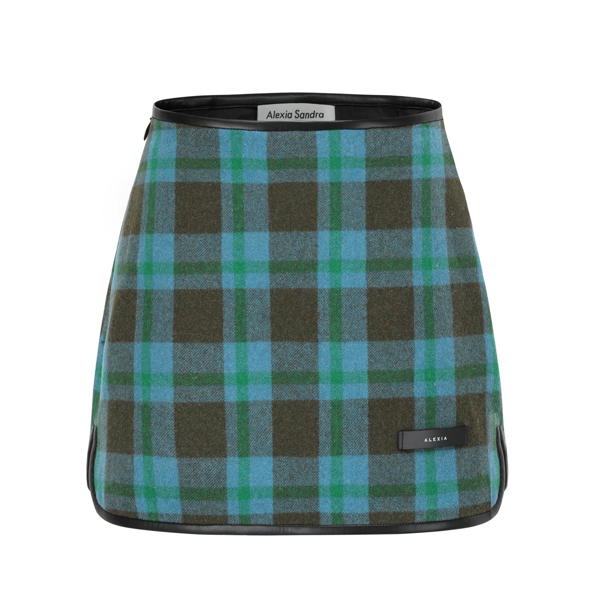 Blue Plaid Split Skirt