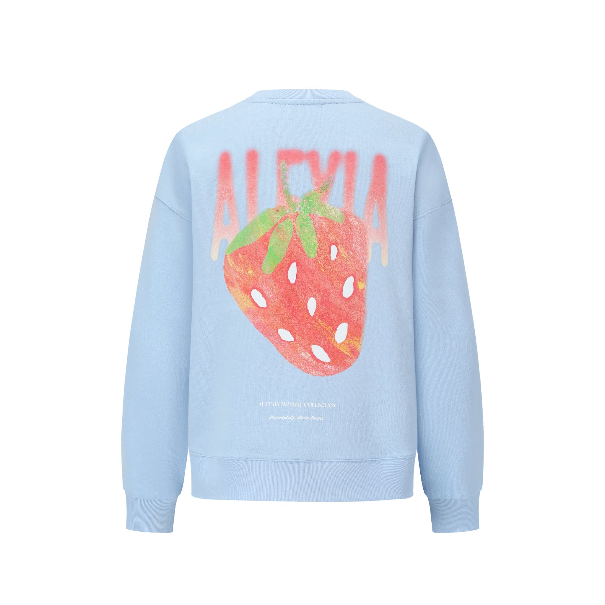 Blue Printing Strawberry Sweatshirt