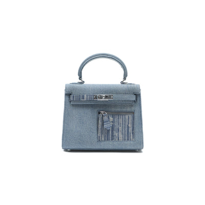 MARGIN GOODS Blue Coded Print Lounge Bag Small