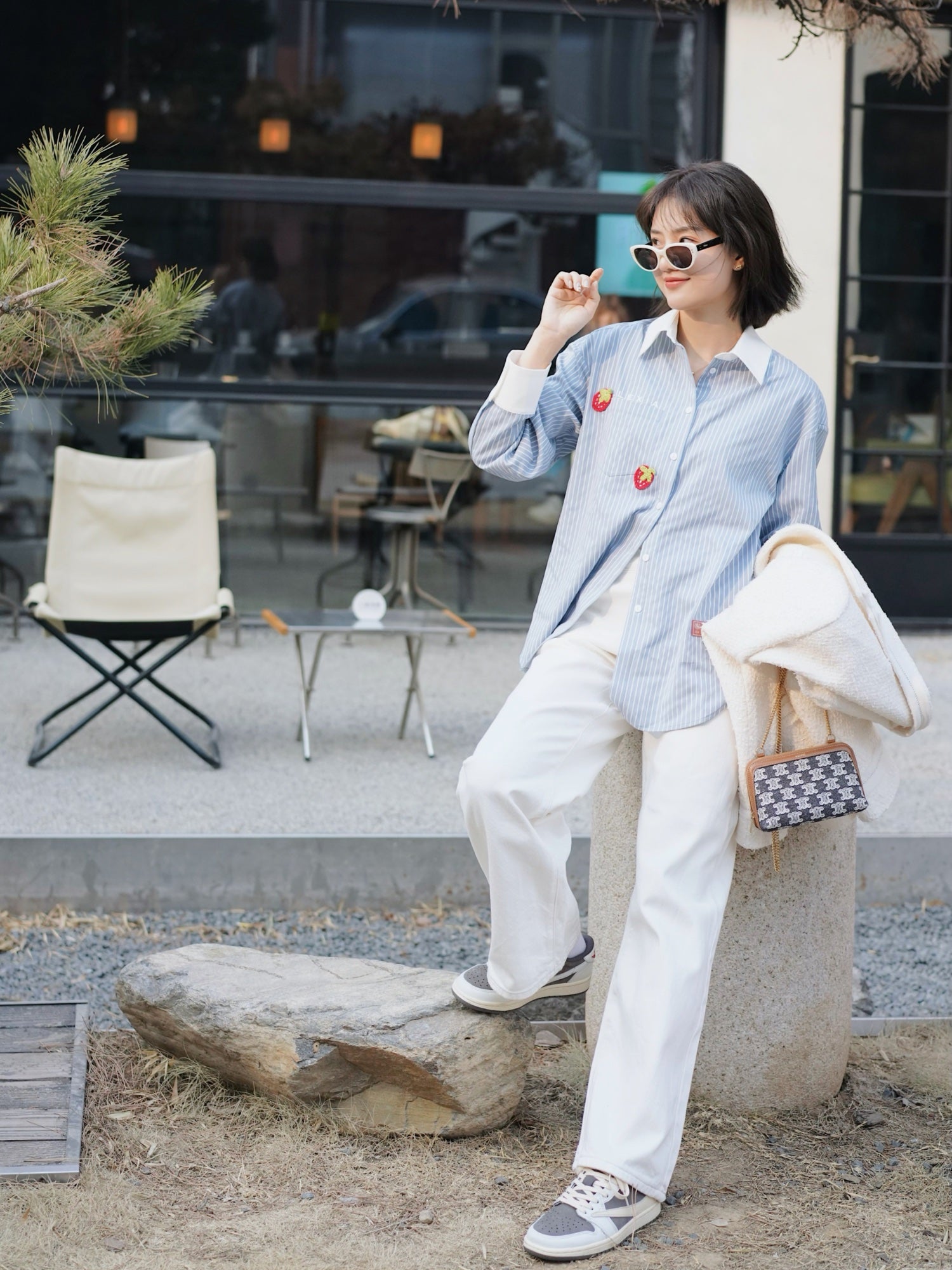 Blue Stripe Strawberry Shirt