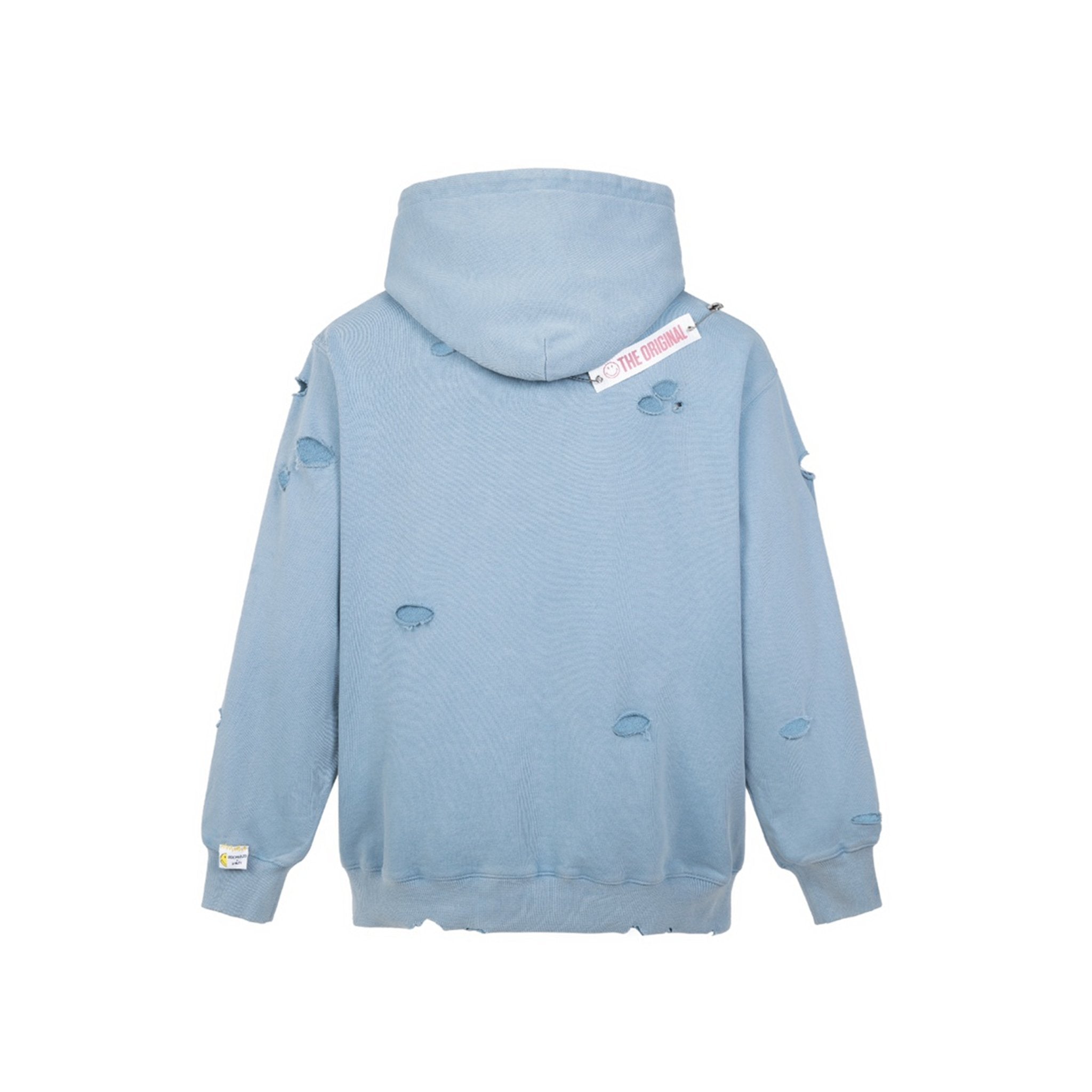 Broken Pin Badge Bear Hoodie Cerulean