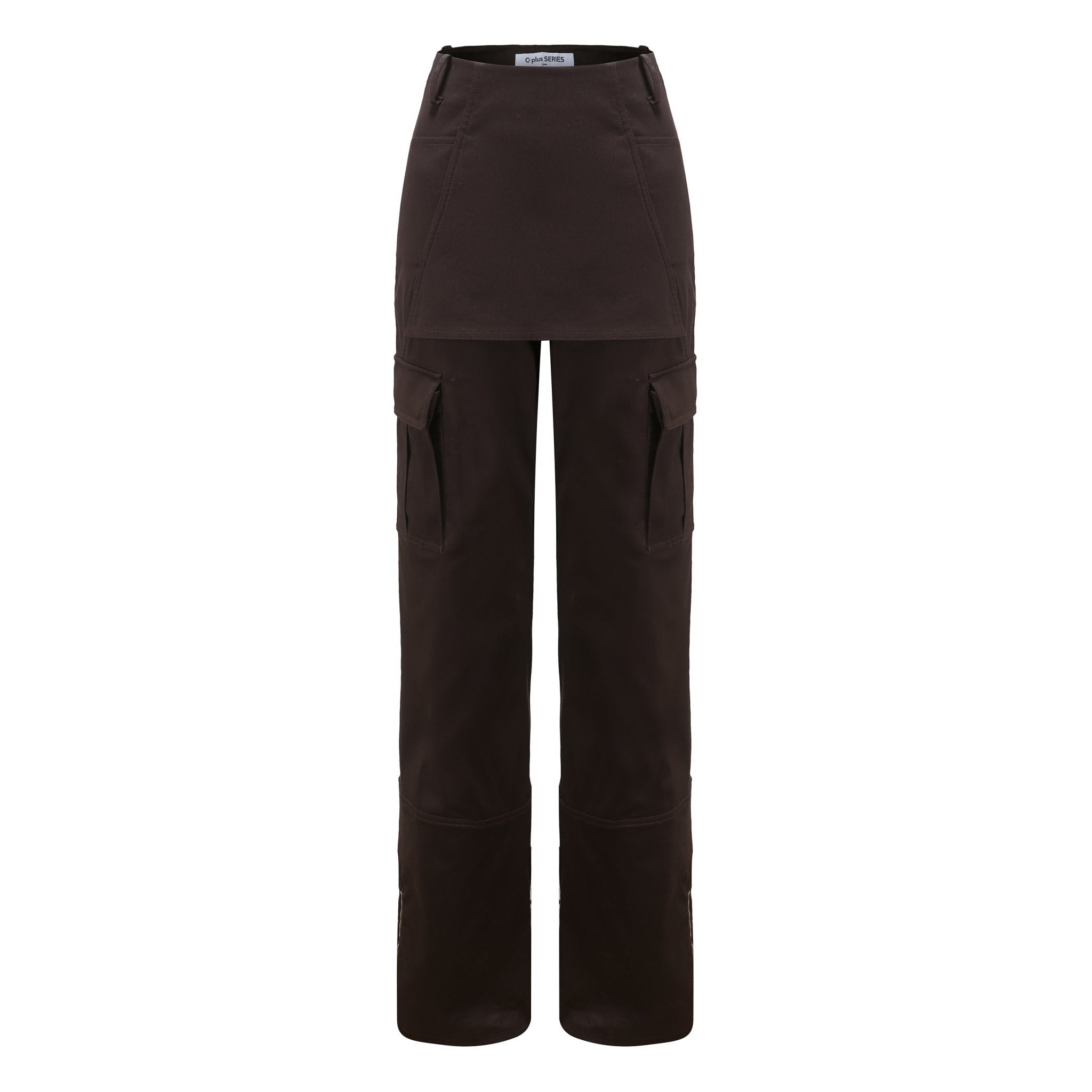 Brown Cargo Skirt Pants