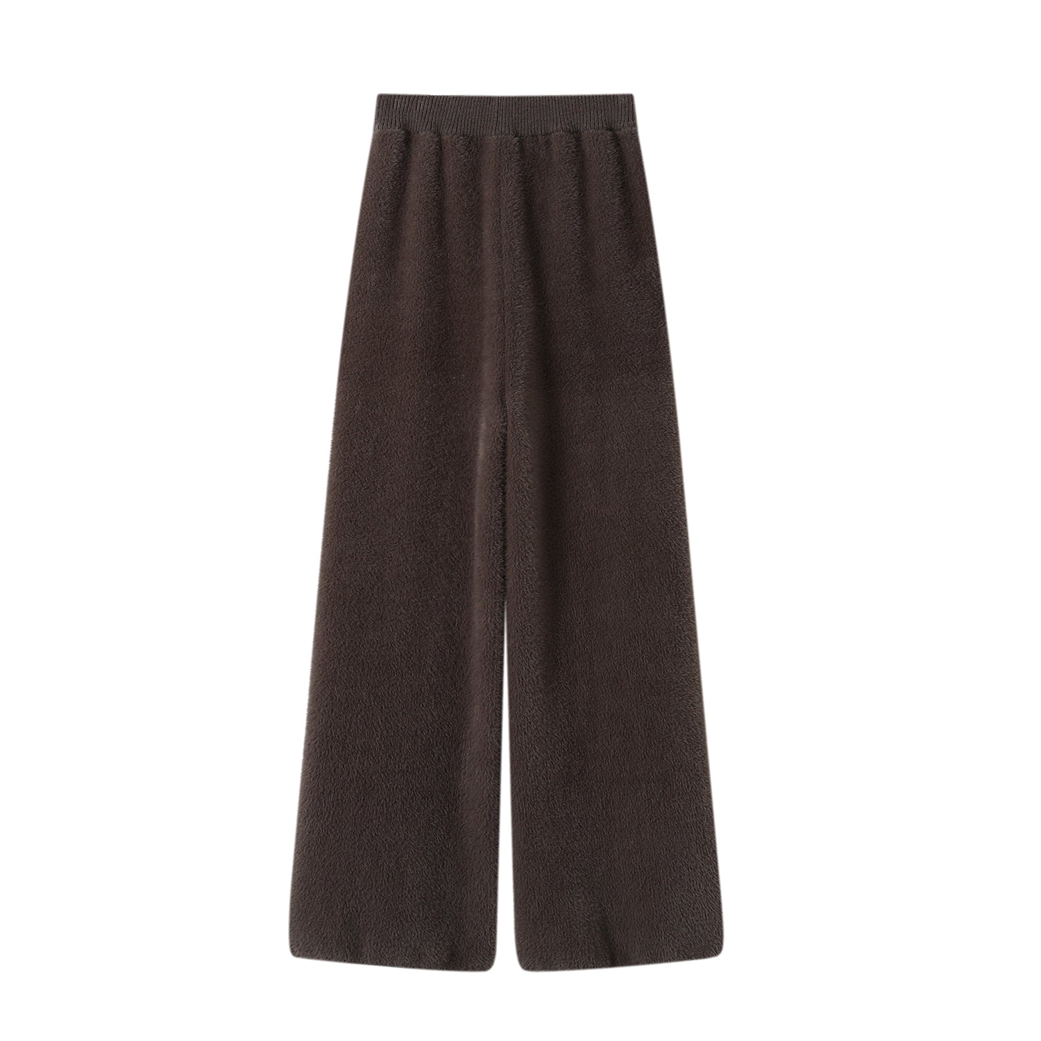 Brown Faux Fur Knitting Pants