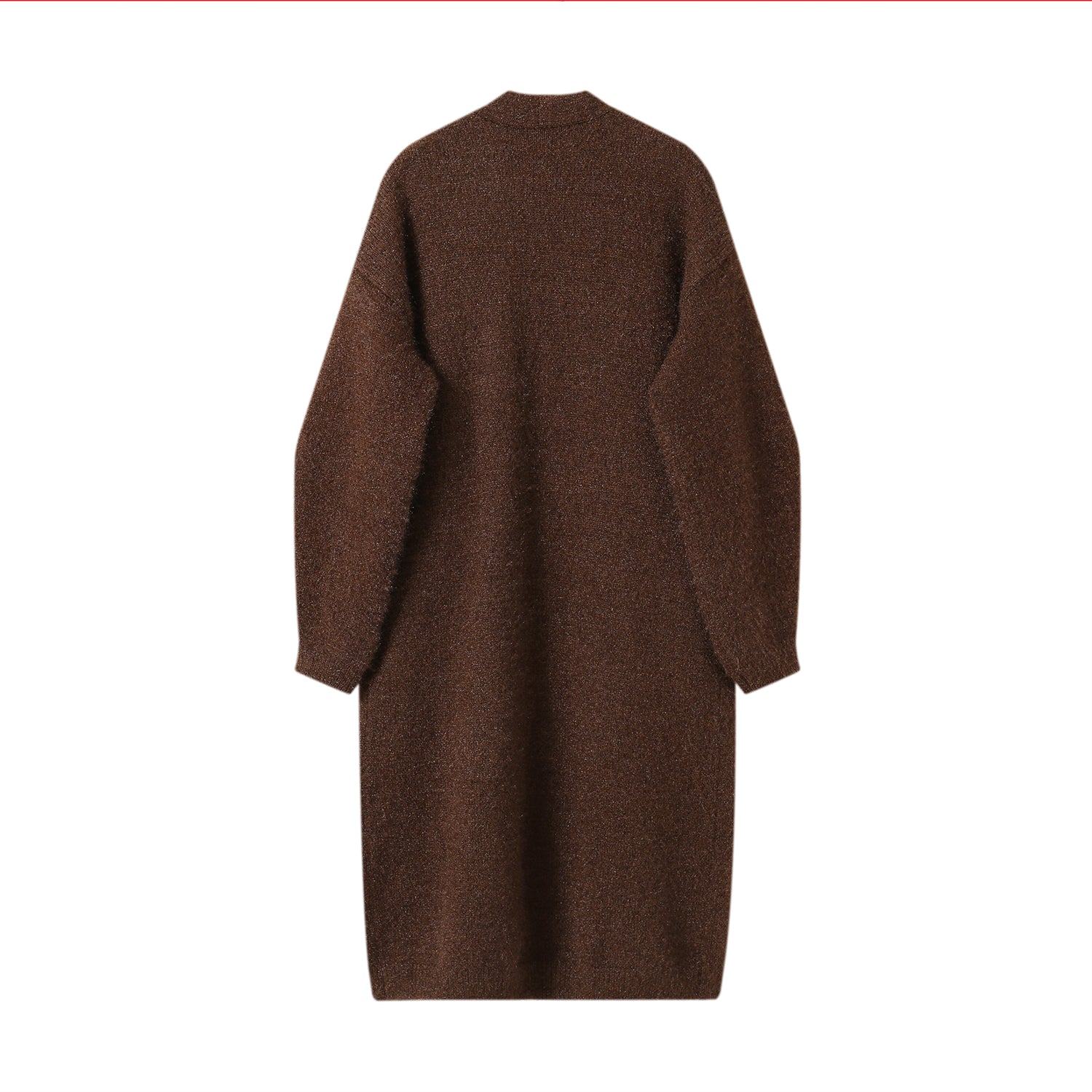 Brown Fluffy Blend Long Cardigan