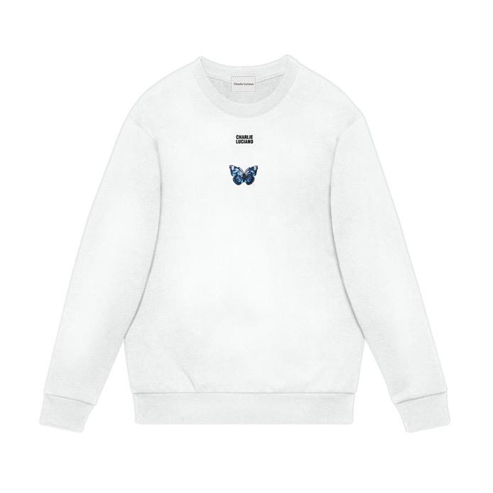 Butterfly Logo Sweater White