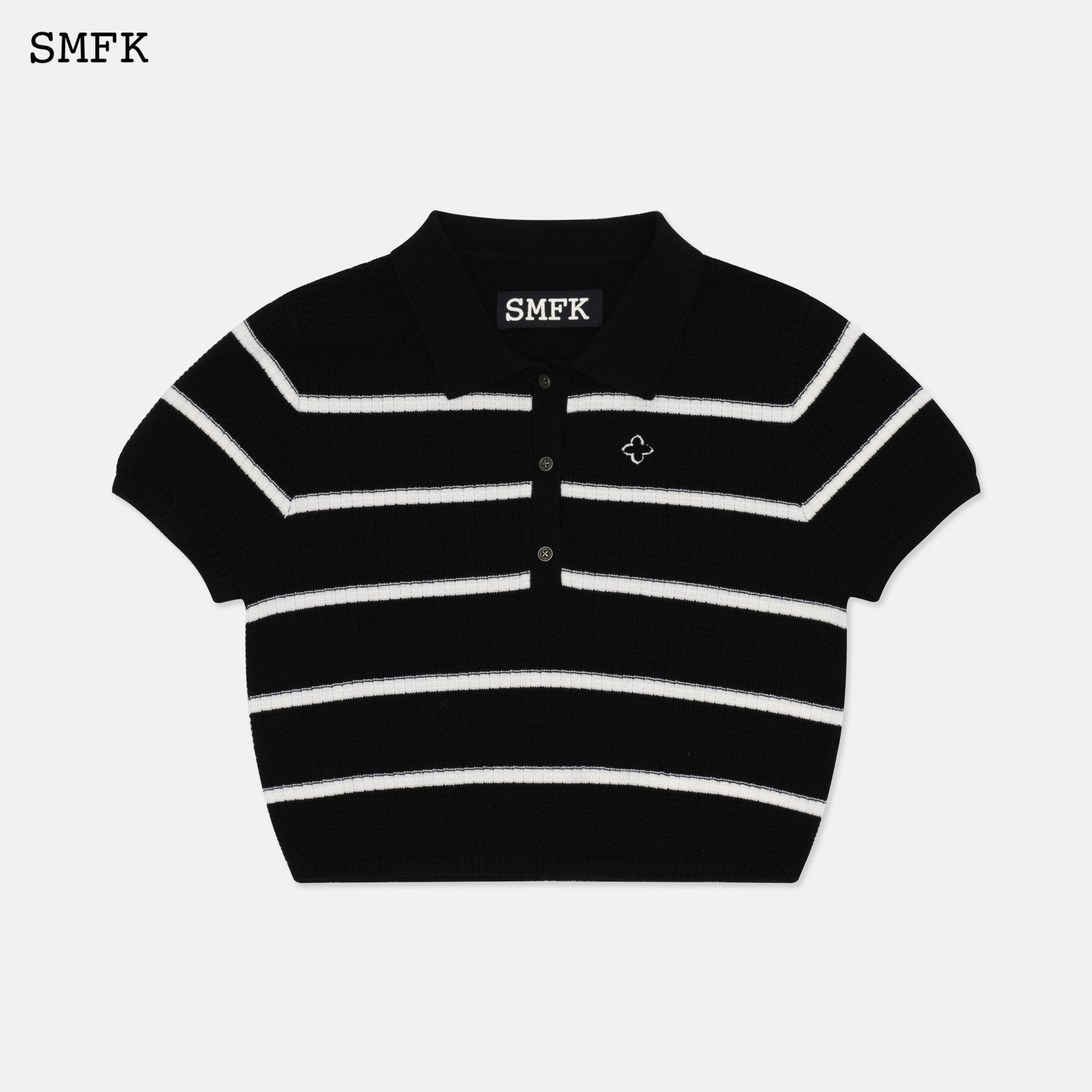 Campus Black Stripe Polo