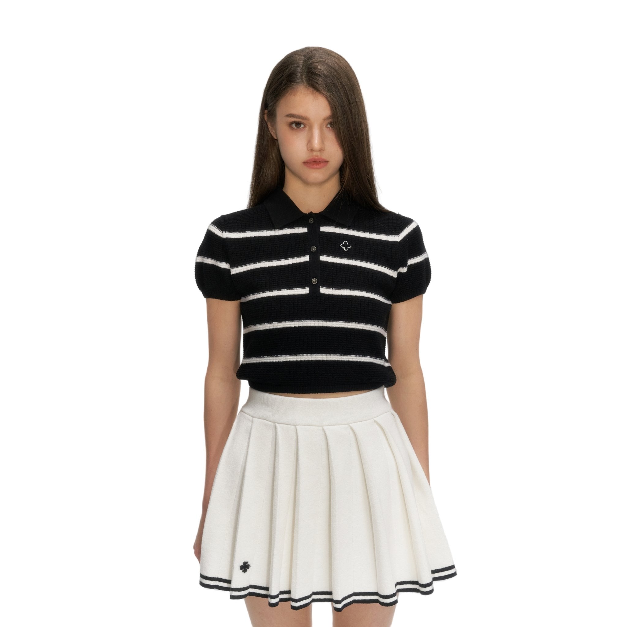 Campus Black Stripe Polo