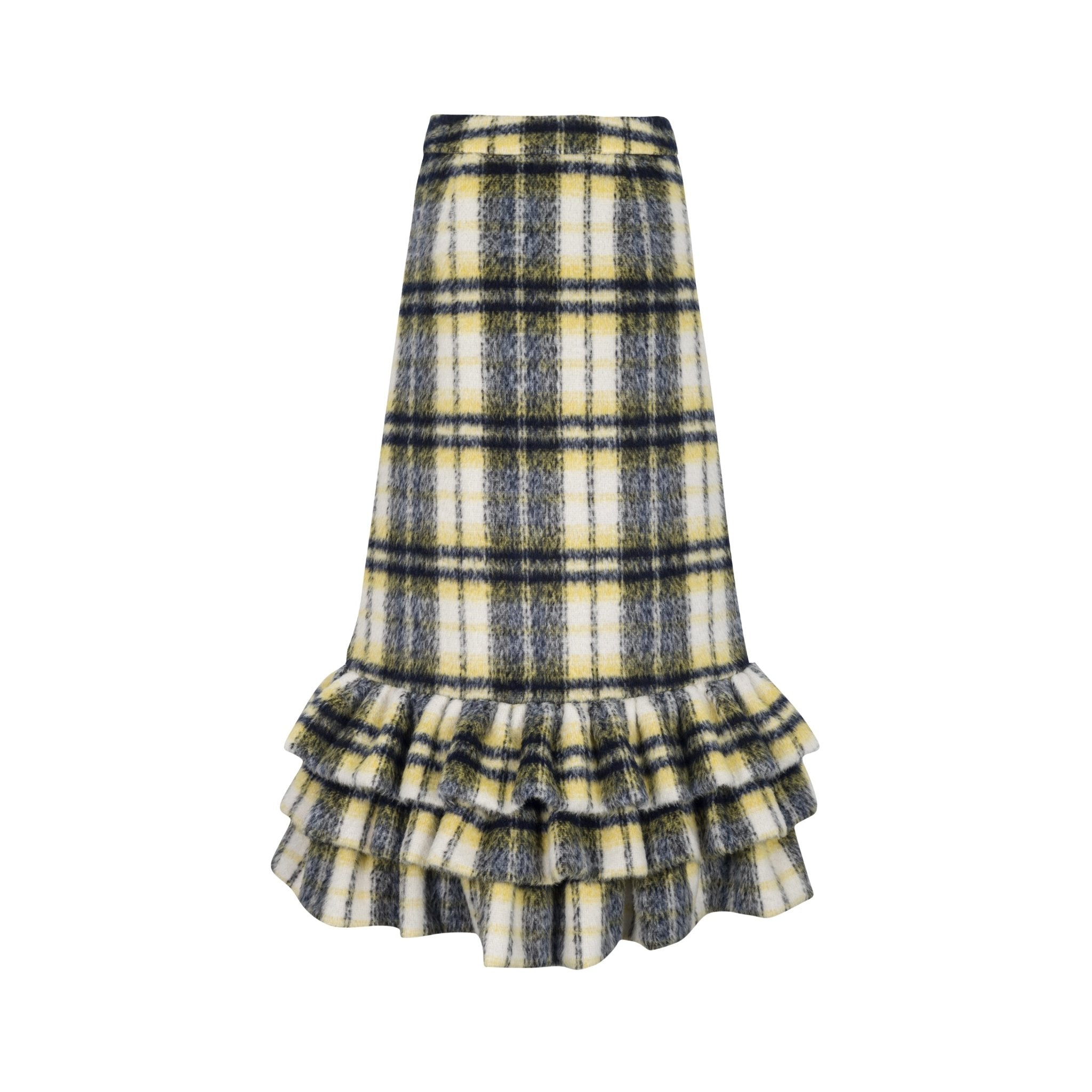 Checkered A-Line Tiered Skirt