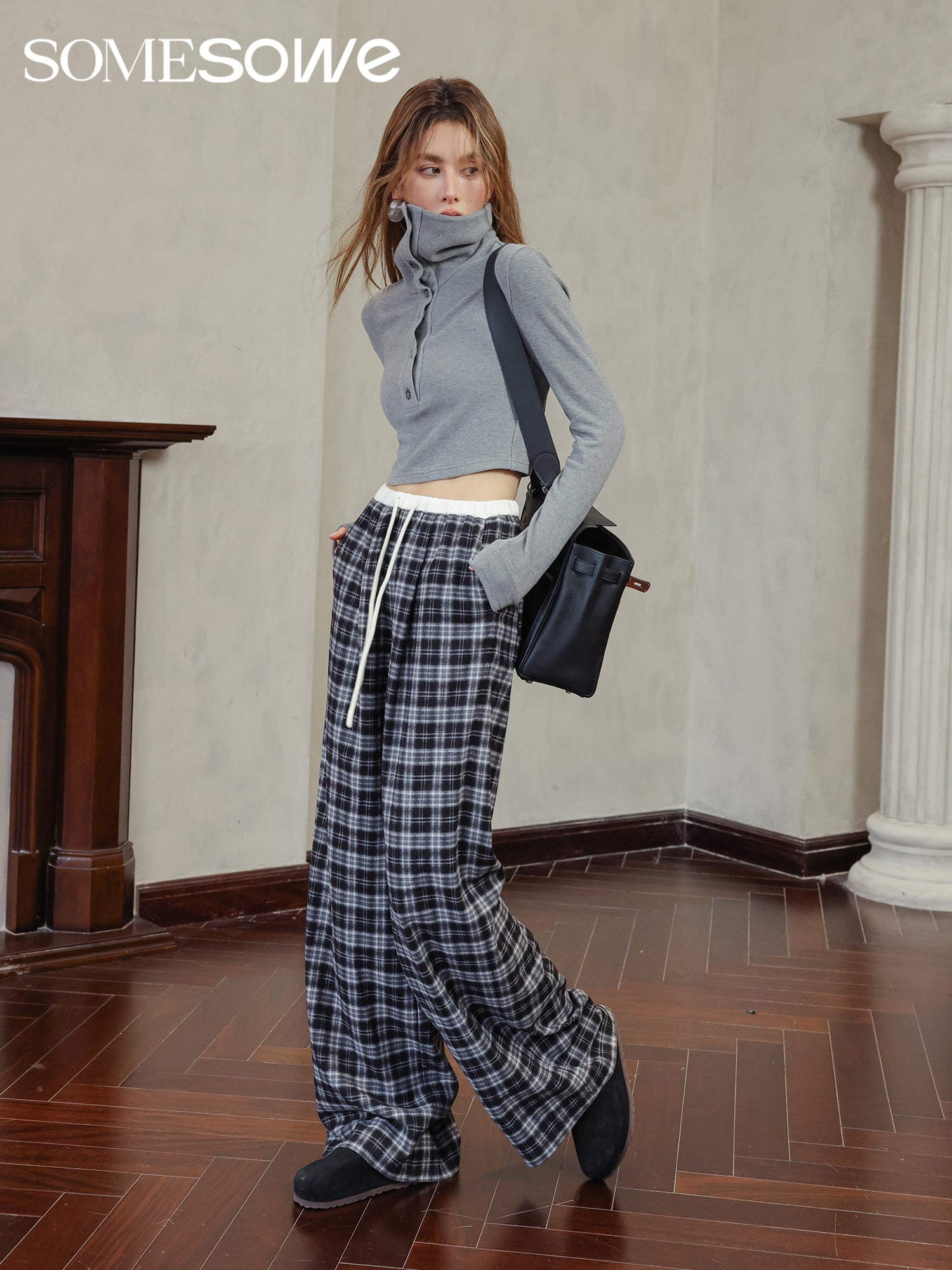 Checkered Long Casual Pants