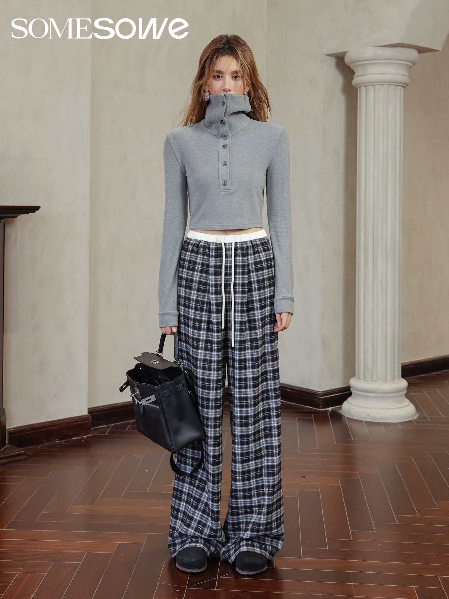 Checkered Long Casual Pants