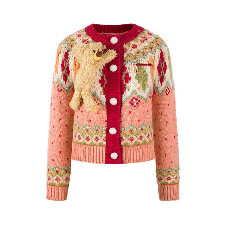 Christmas Bear Vintage Cardigan