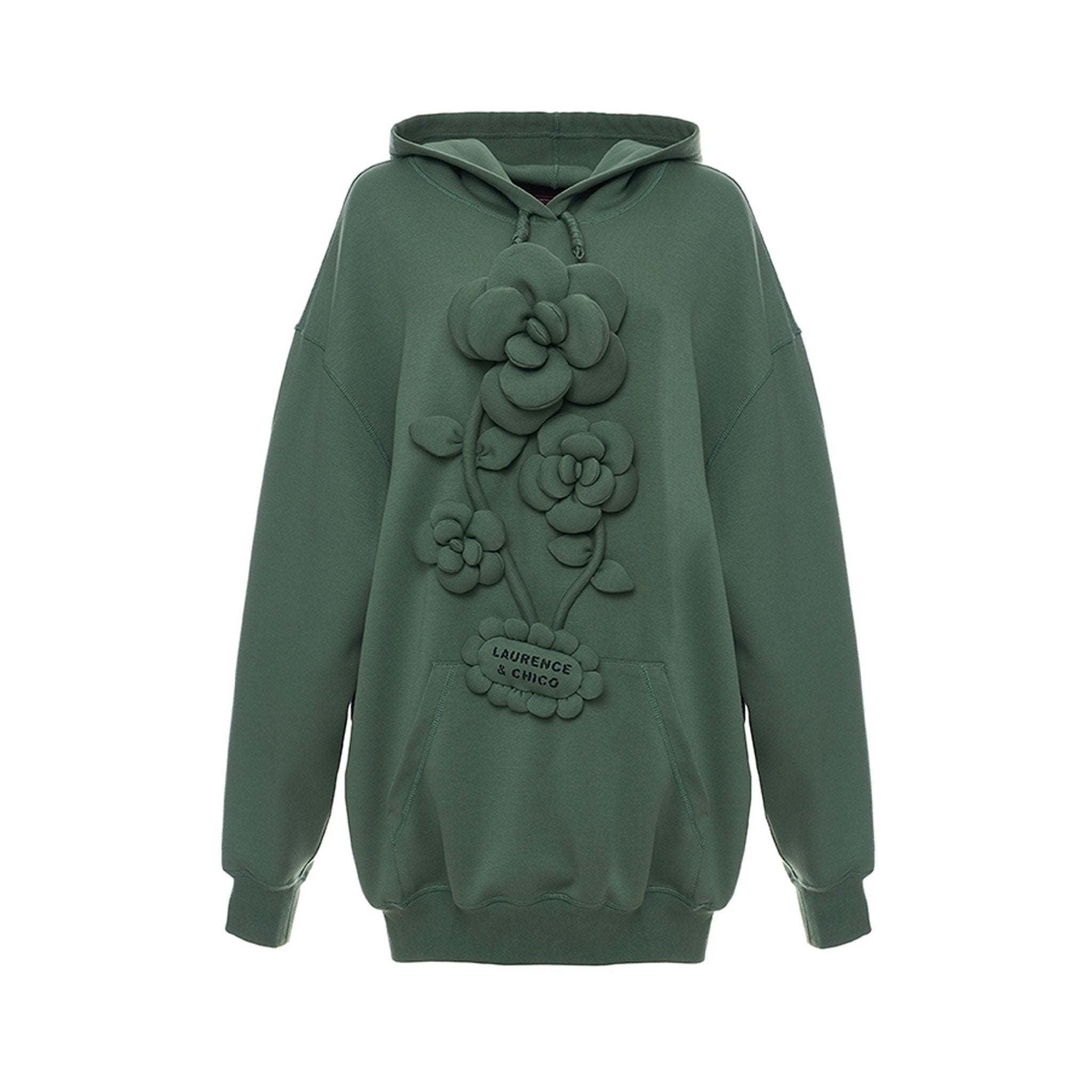 Cloud Flower Oversized Hoodie Green