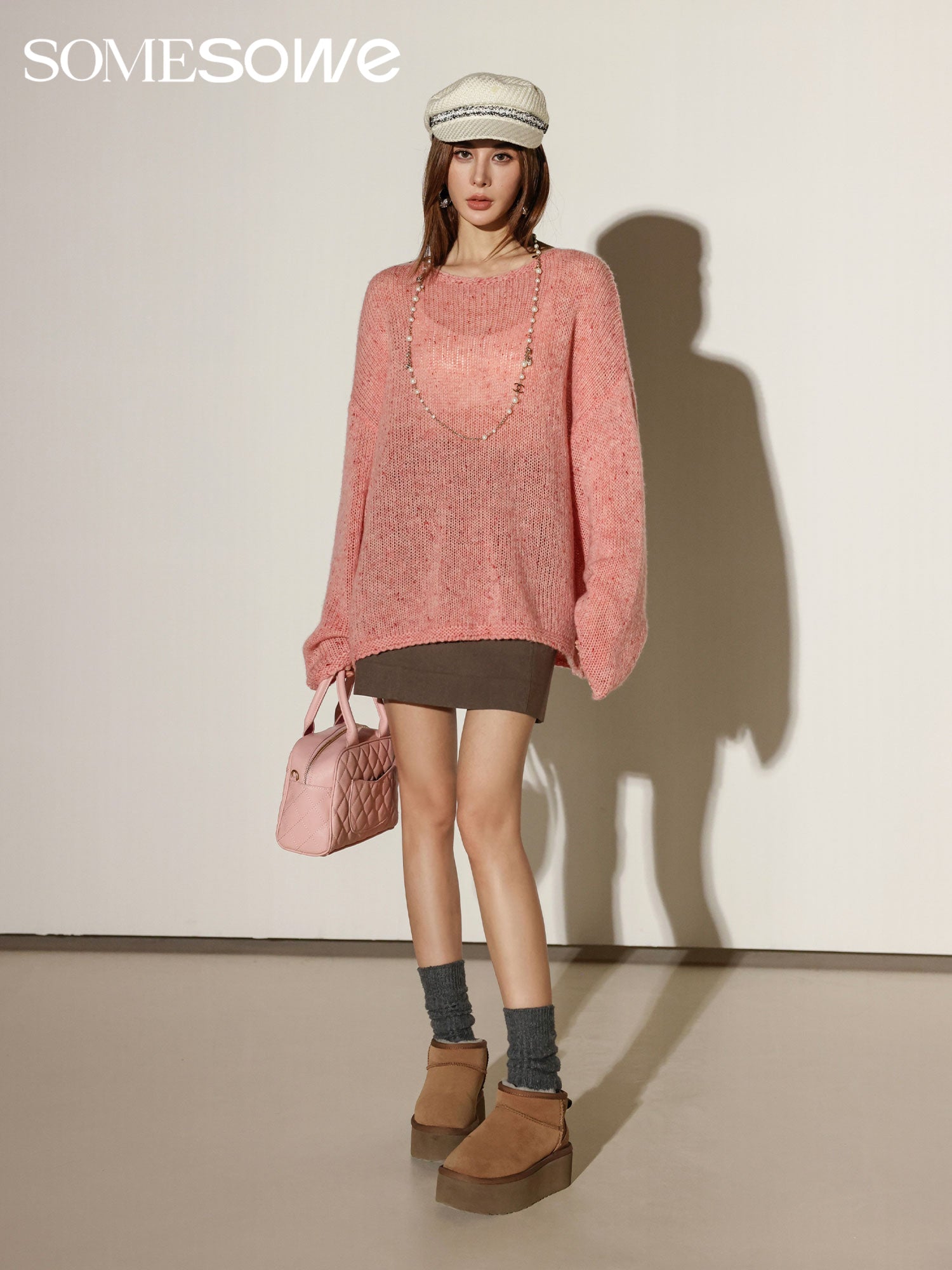 Colour Dot Wool Cloud Sweater Pink