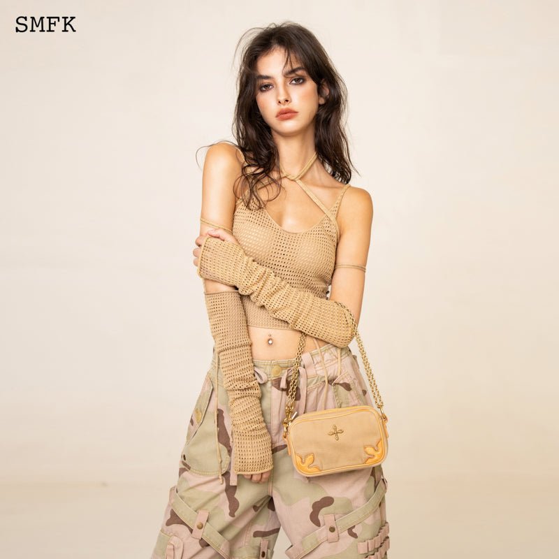 Compass Adventure Wheat Shoulder Bag With Chain