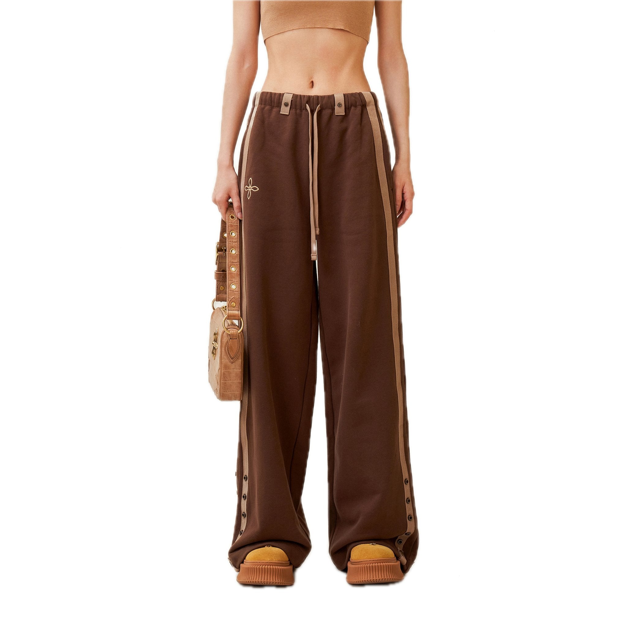 Compass Adventure Wide-Leg Sweatpants Brown