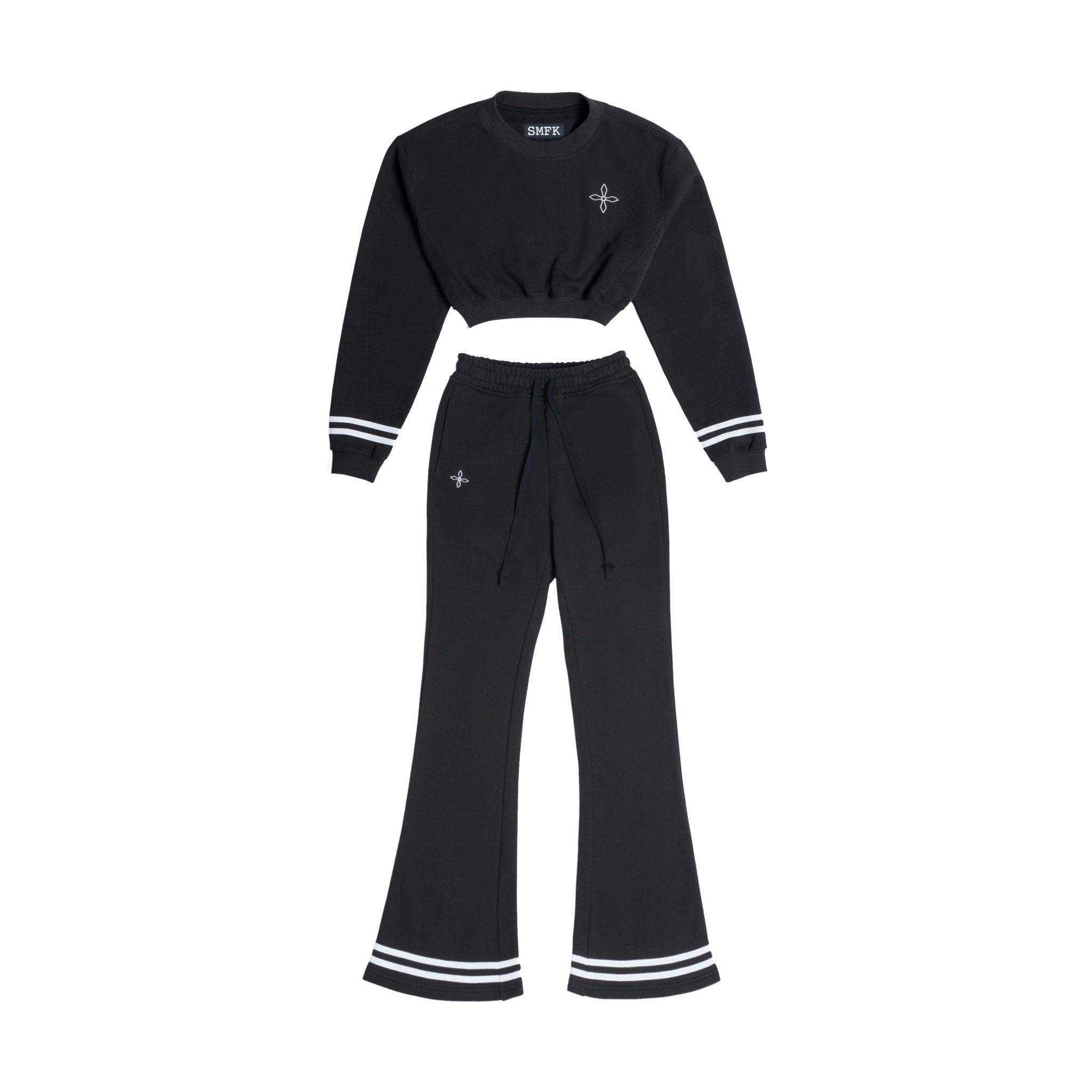 Compass Black Night Flower Retro Sports Set Midnight Black