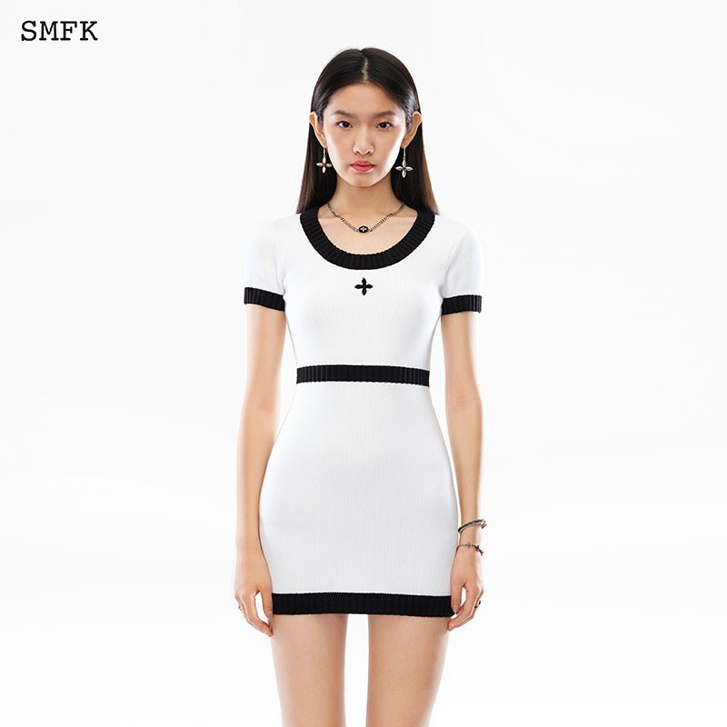 Compass Classic Cashmere Knit Dress White