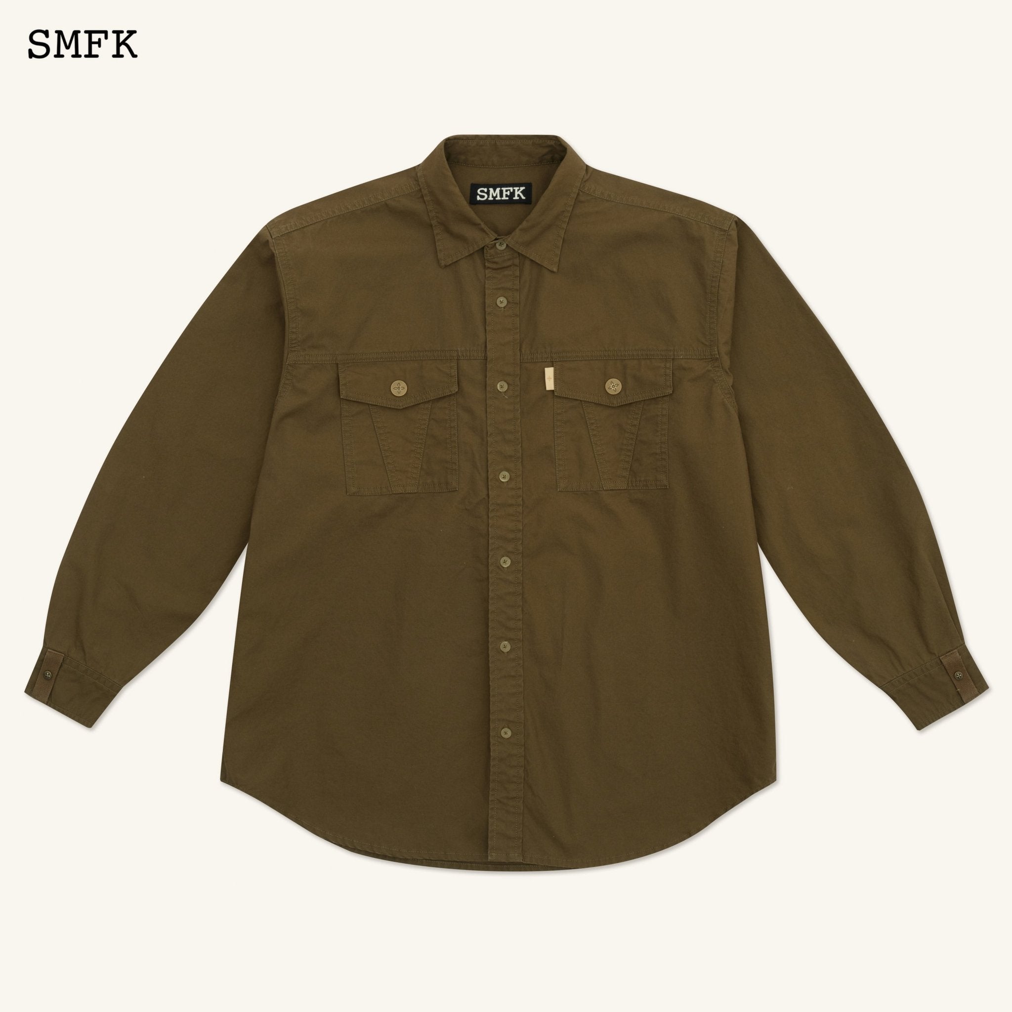 Compass Classic Loose Workwear Shirt Army Green