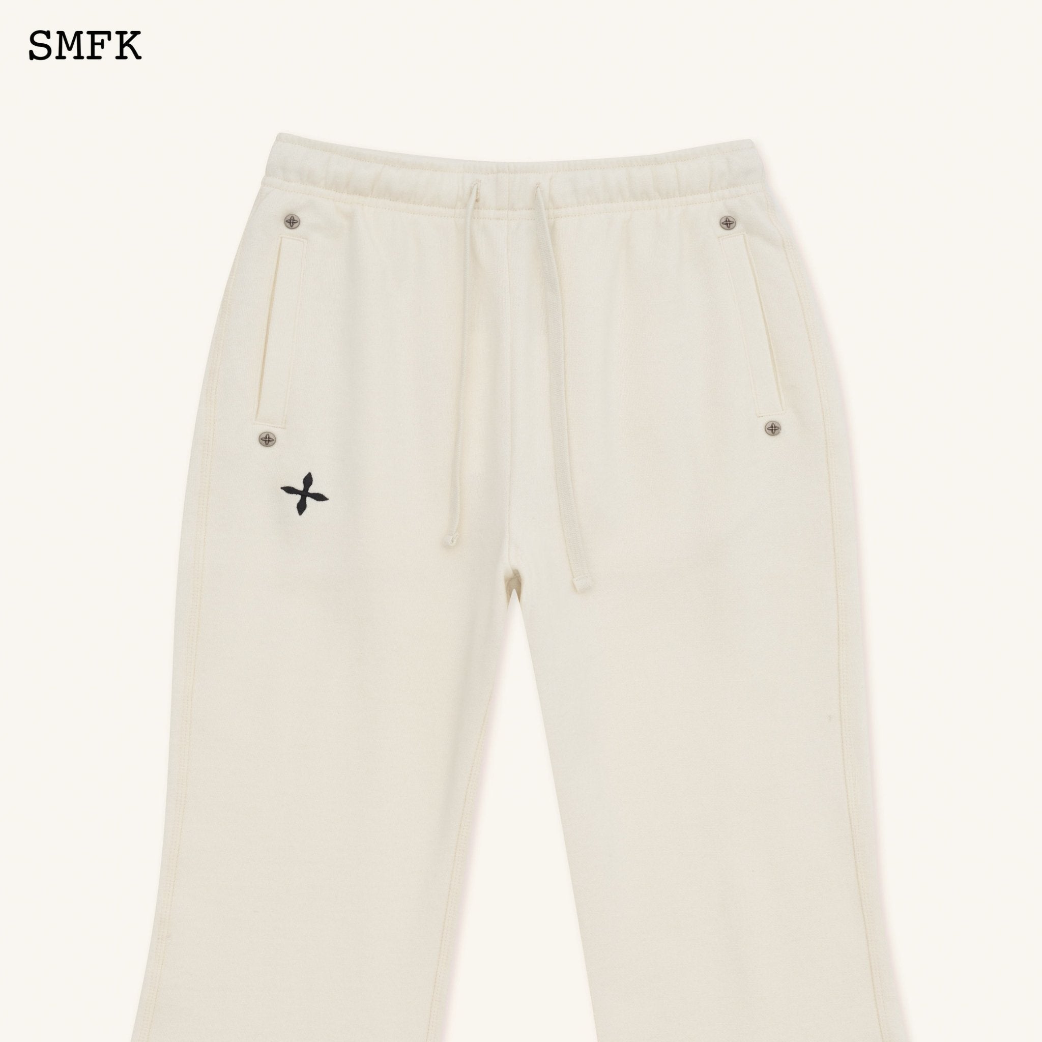 Compass Cross Classic Flared Sweatpants White