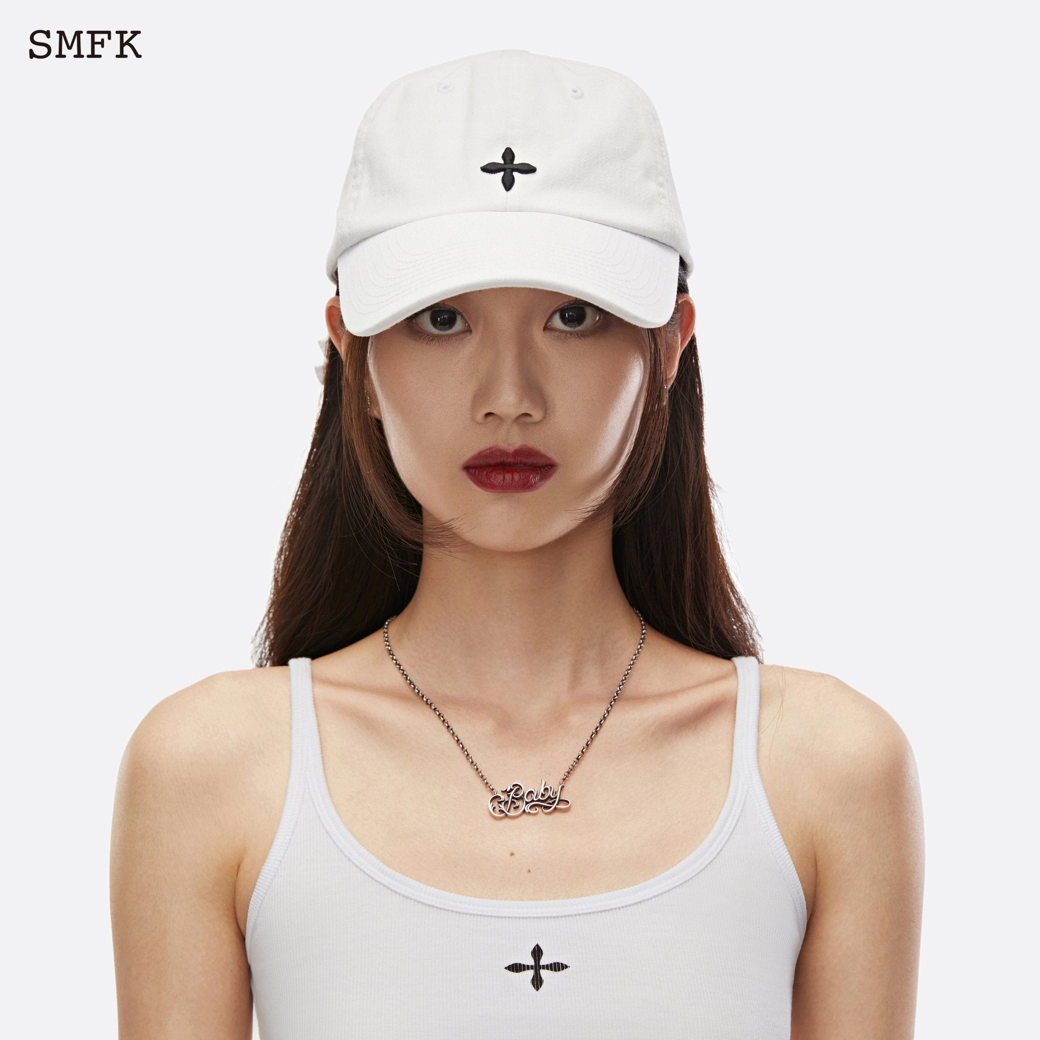 Compass Cross Flower Classic Baseball Cap Sky White