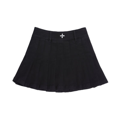 SMFK COMPASS ACADEMY BLACK PLEATED SKIRT - ミニスカート